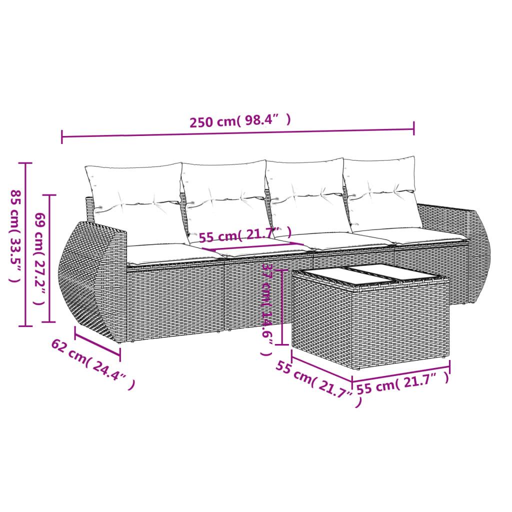 VidaXL Garten sofagarnitur poly-rattan