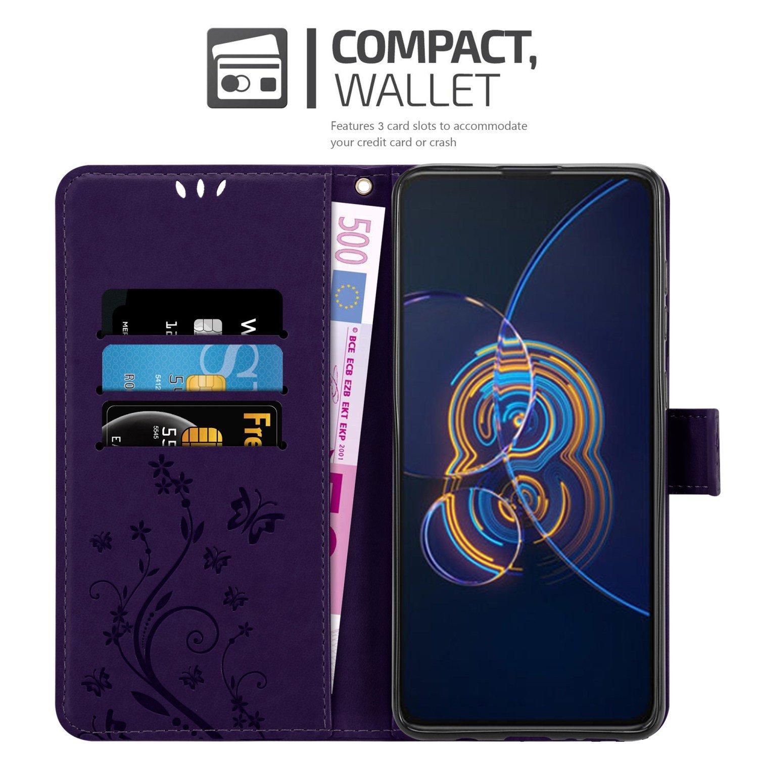 Cadorabo Hülle für Asus ZenFone 8 FLIP Blumen Design Magnetverschluss