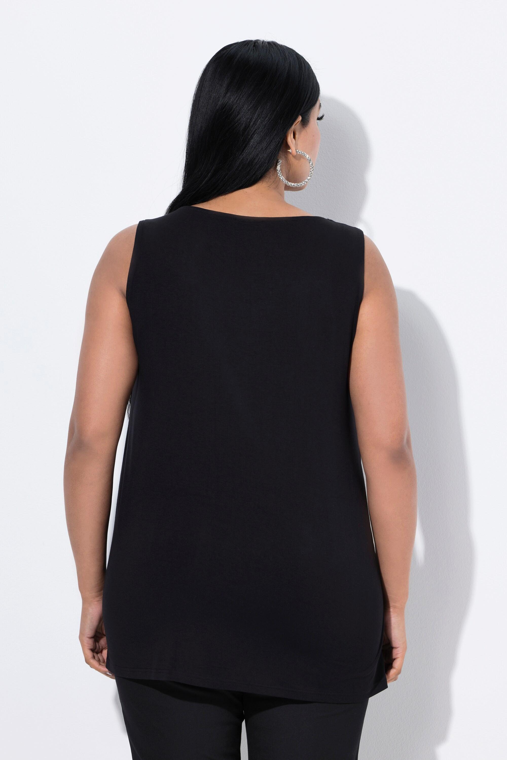 Ulla Popken A-Linie Ausbrenner-Satin Ärmelloses Blusentop