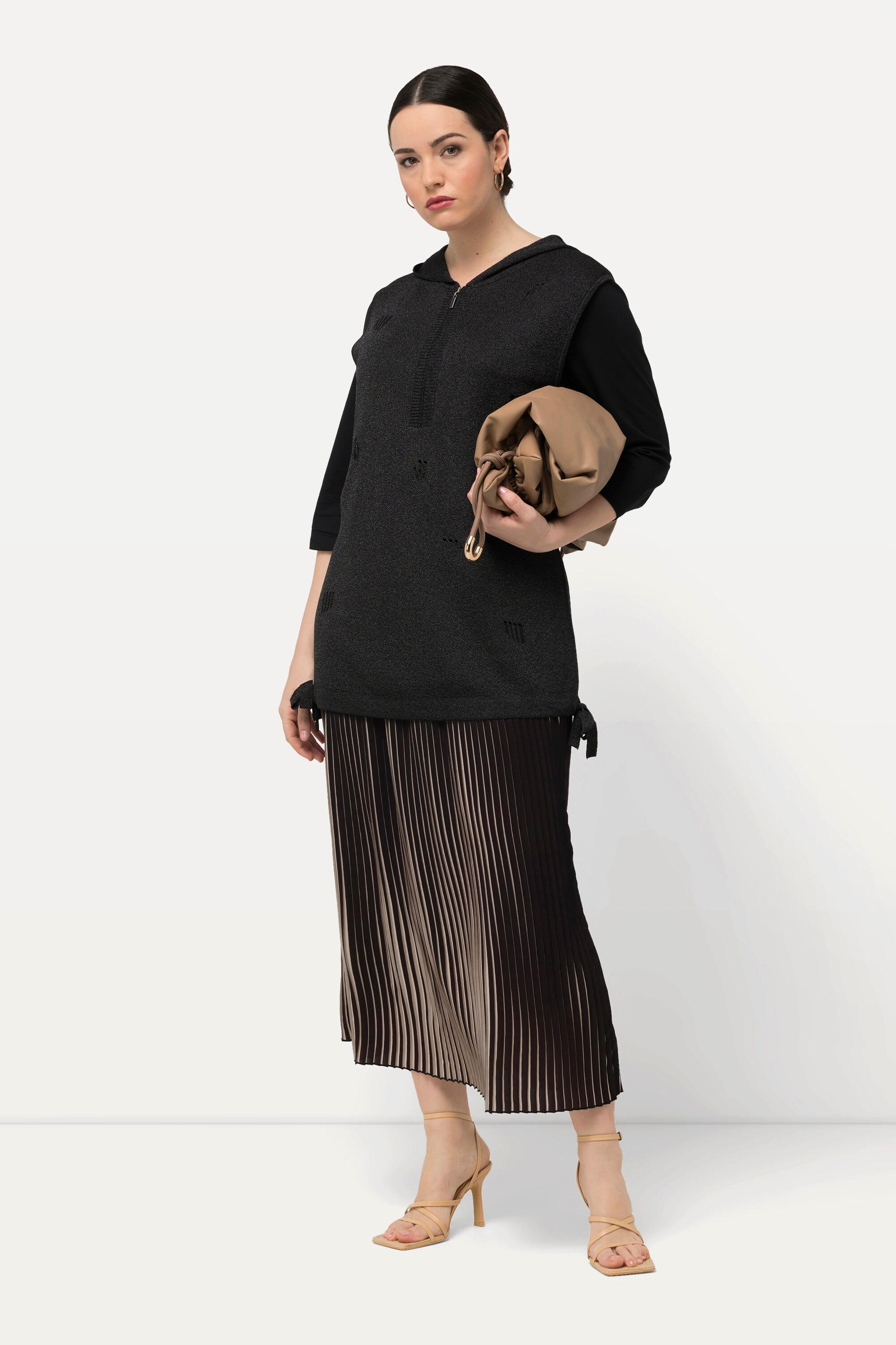 Ulla Popken Plisseerock, zweifarbig, Elastikbund