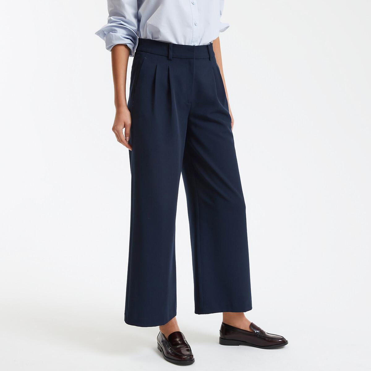 La Redoute Collections Weite Bundfaltenhose Knöchellang