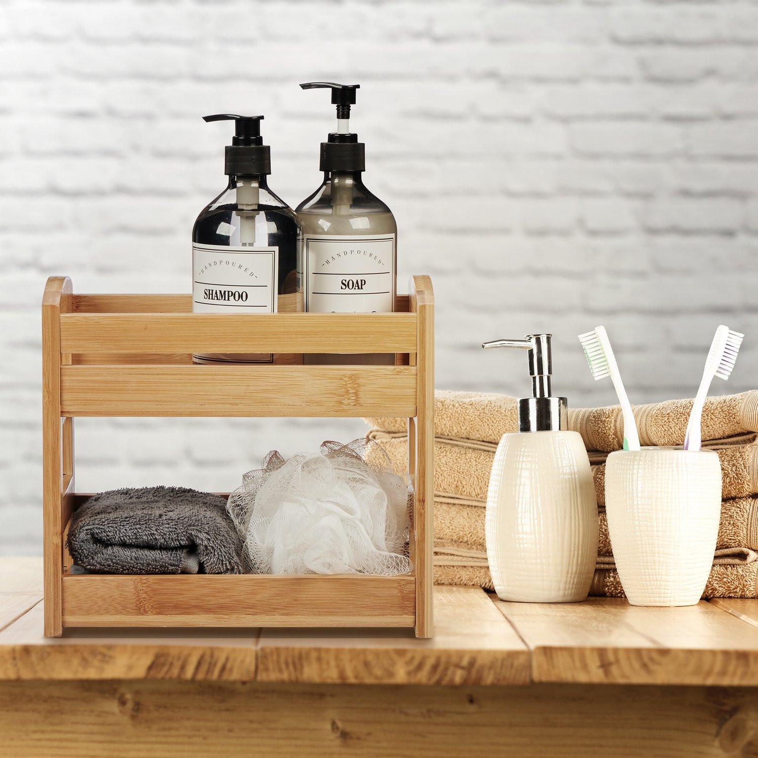 B2X Gewürzregal aus Bambus mit 2 Regalen