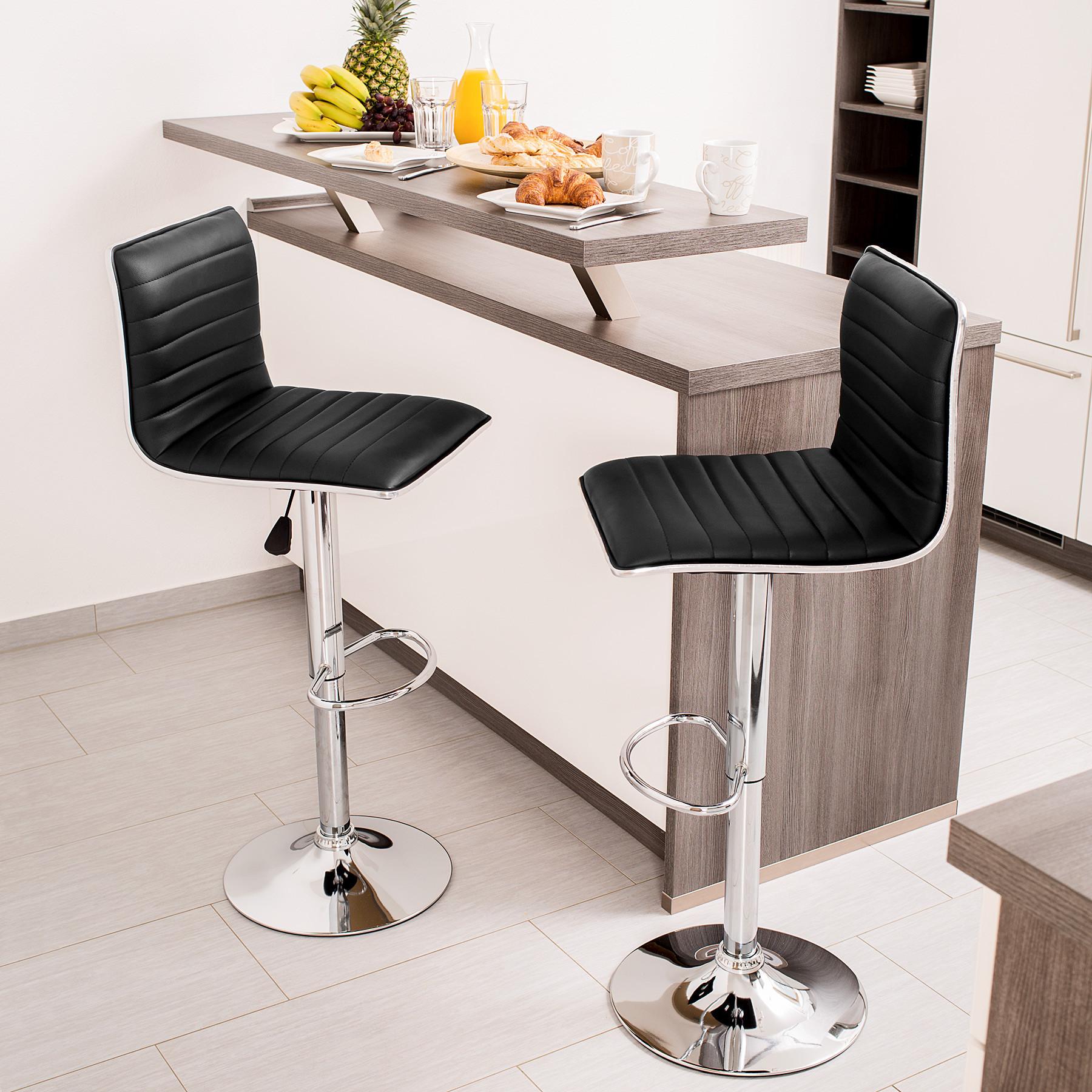 Tectake 2 Barhocker Johannes aus Kunstleder
