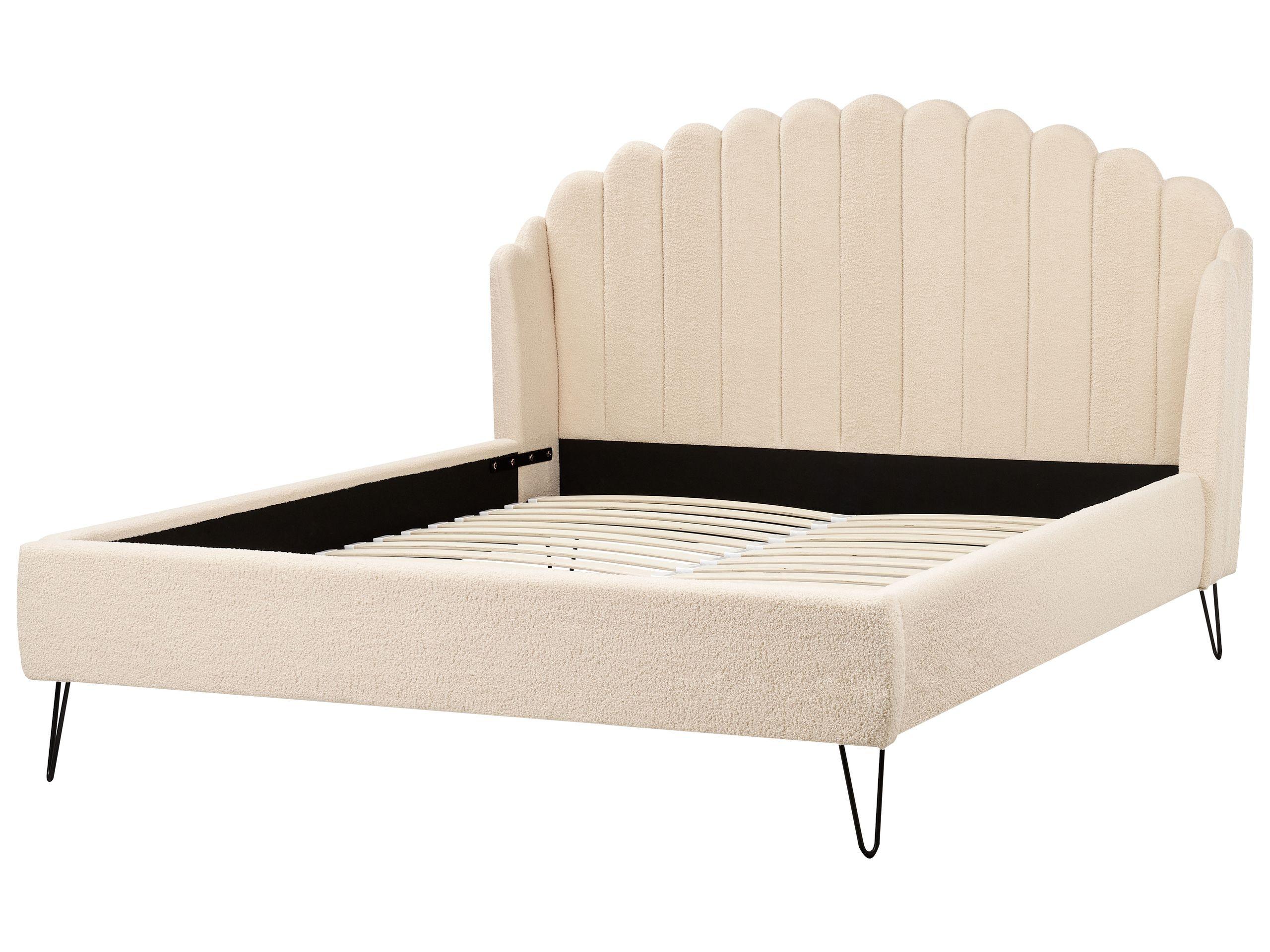 Beliani Bett mit Lattenrost aus Bouclé Retro AMBILLOU