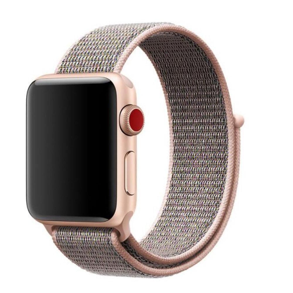 Cover-Discount Apple Watch 44/45/46/49mm - Nylon Armband Mit Klettverschluss Roségold