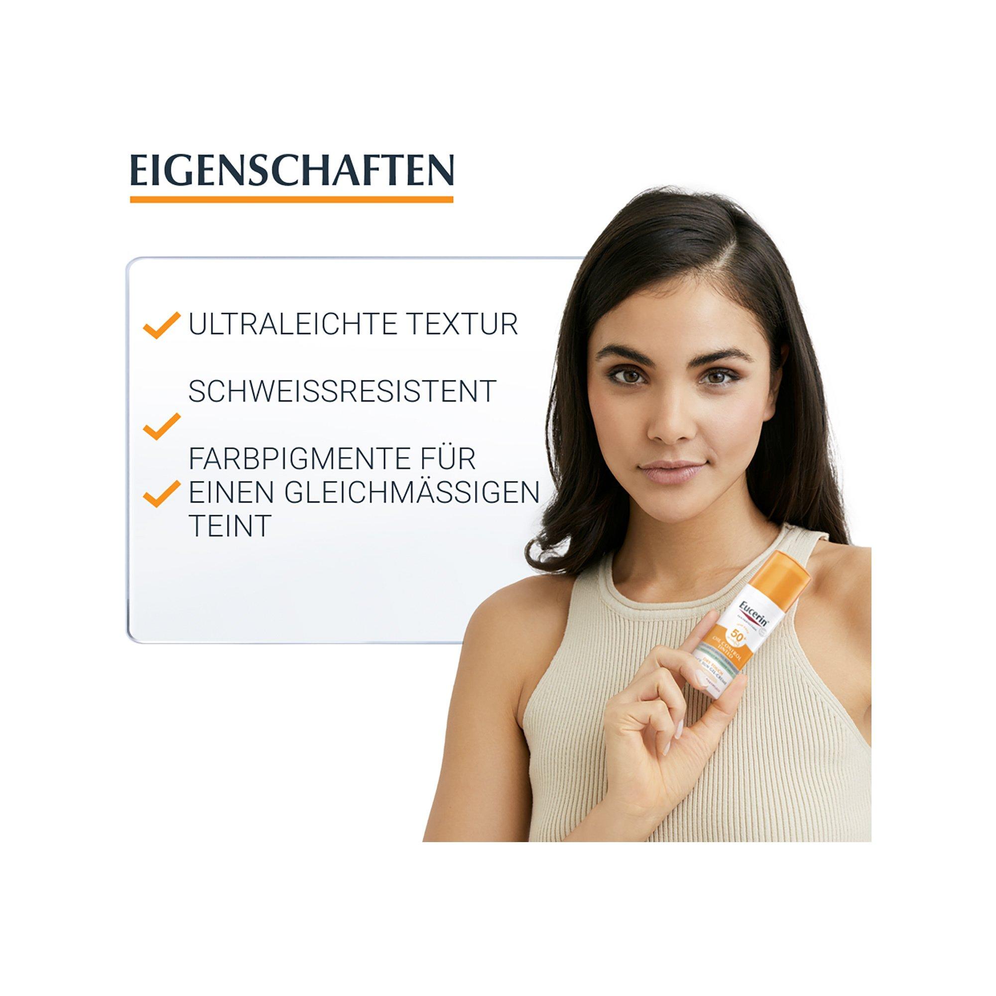 Eucerin Sun Face Oil Control Gel-Creme Tinted hell LSF 50+