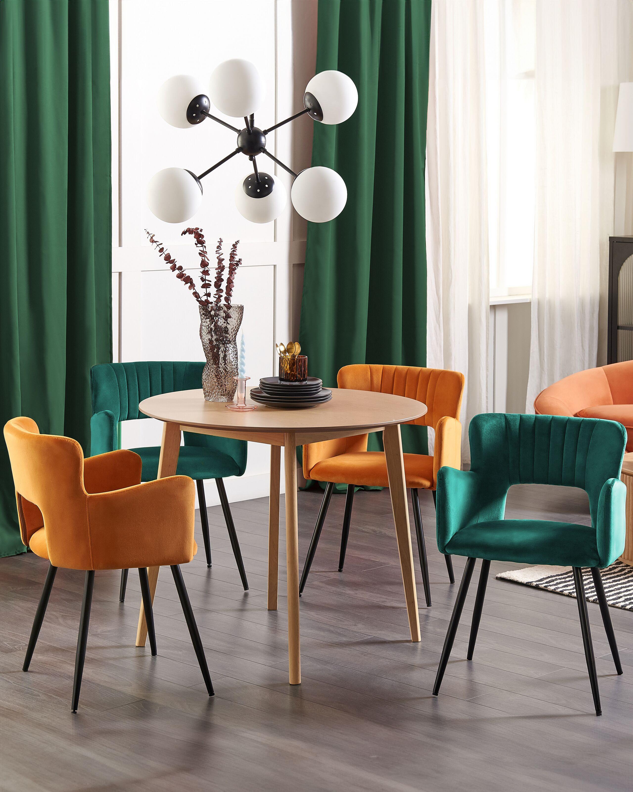 Beliani Esszimmerstuhl 2er Set aus Samtstoff Modern SANILAC