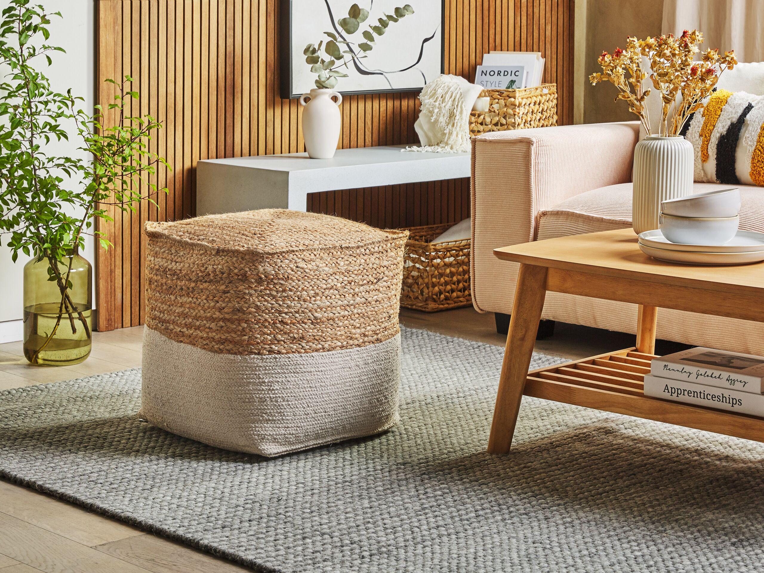 Beliani Pouf aus Baumwolle Skandinavisch KIRAMA