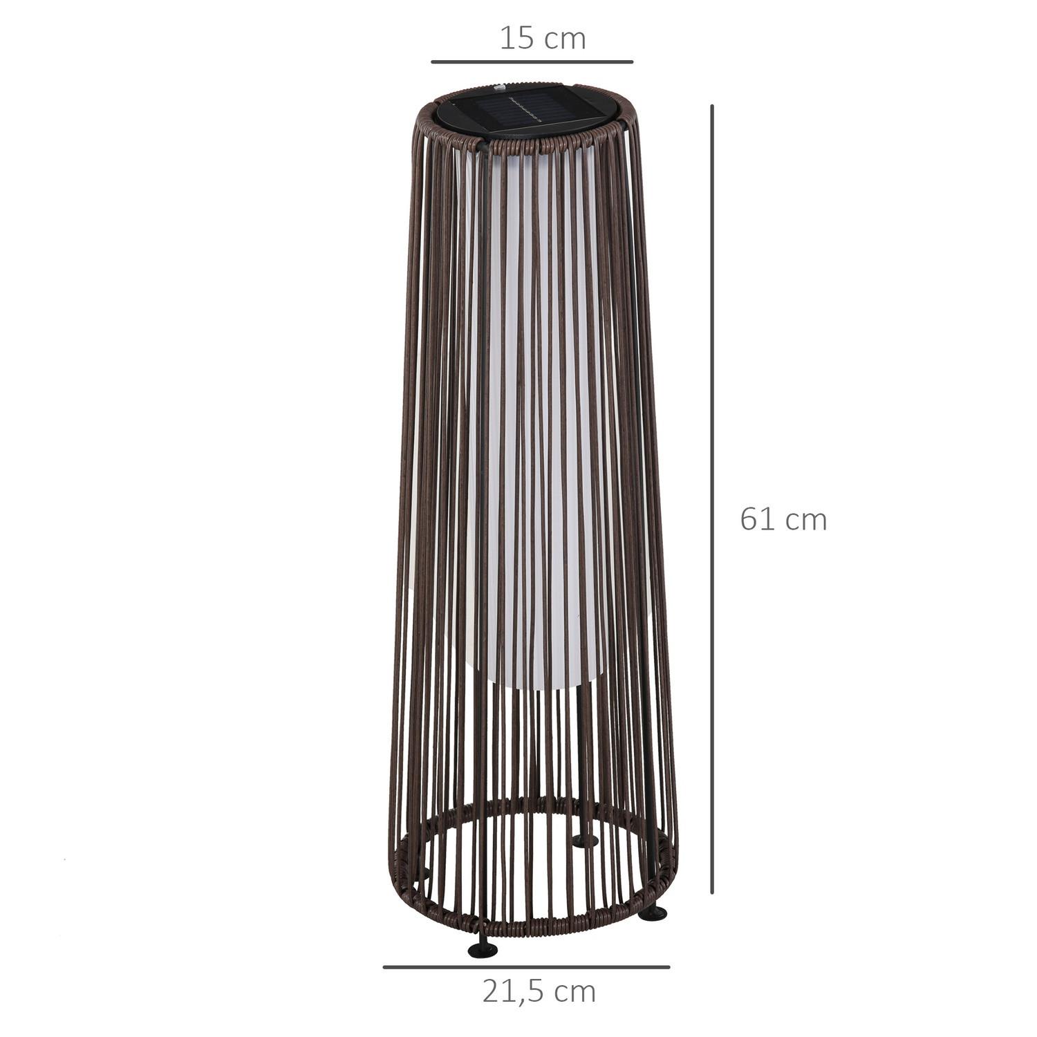 Northio Solarlampe, Gartenlampe, Rattan Solarleuchte, Automatische Led, Braun, 21,5 X 21,5 X 61 Cm