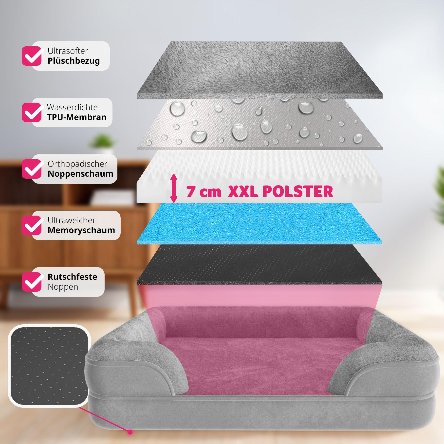 Tectake Orthopädisches Hundebett Kimba XL