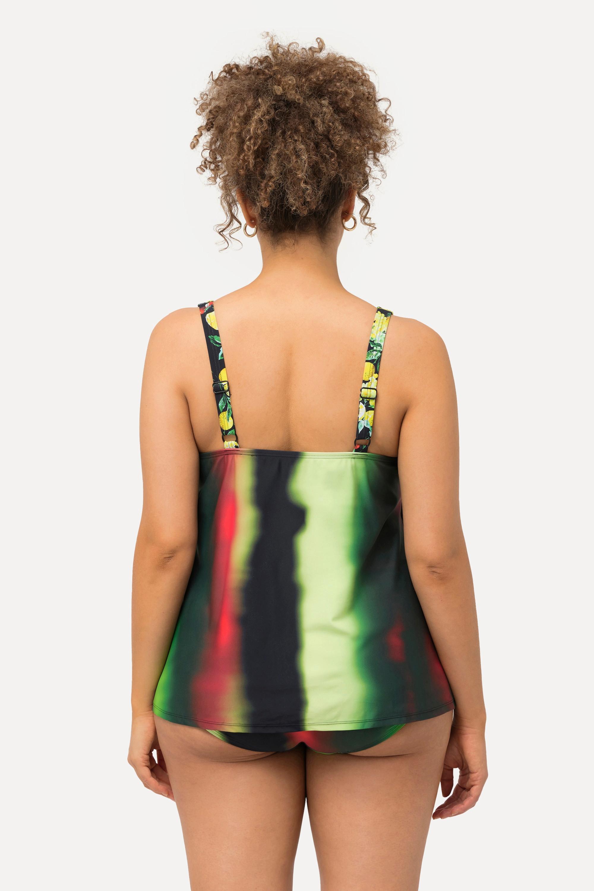 Ulla Popken Tankini, Zitronen, Softcups, Zipfelsaum, recycelt