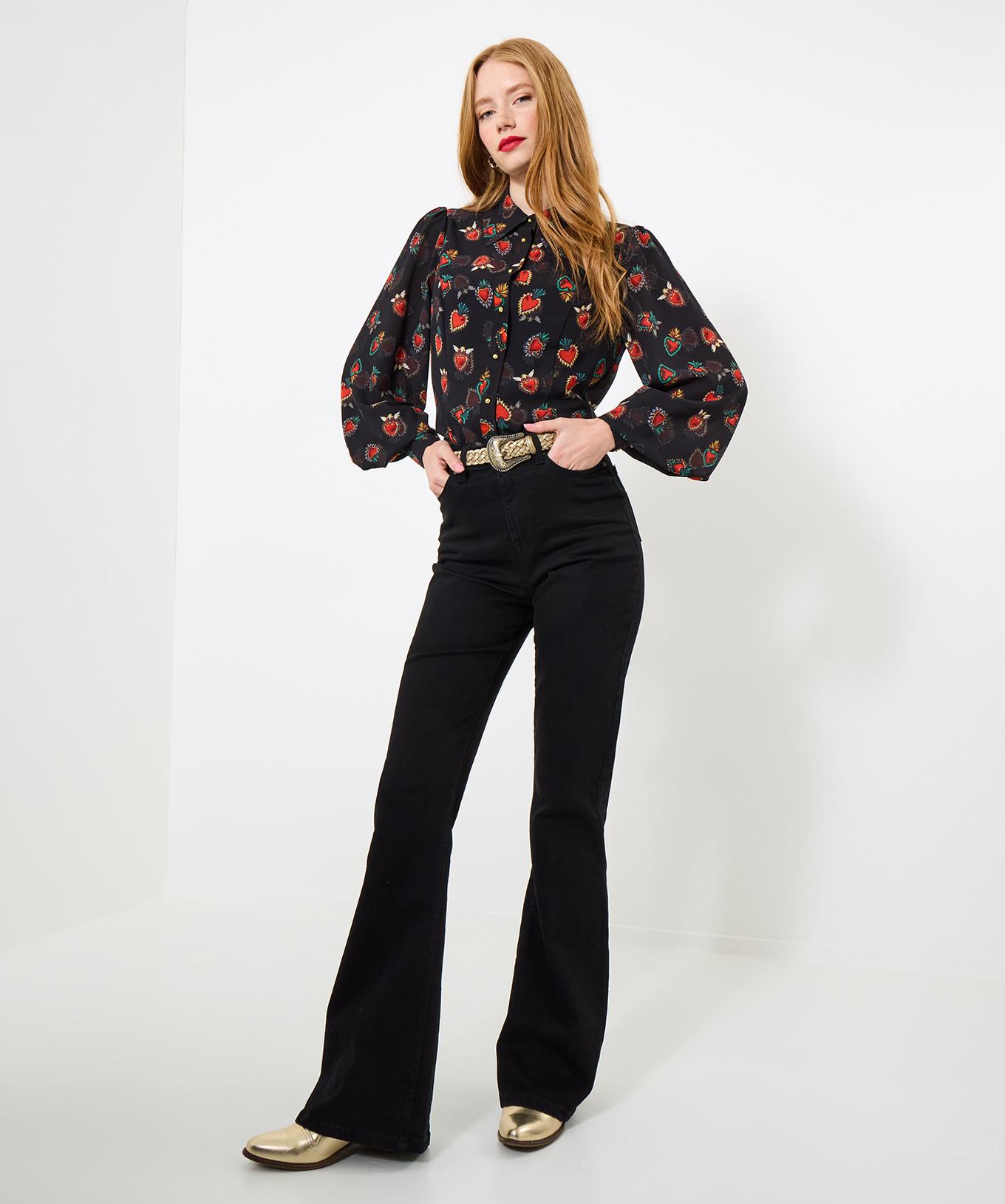 Joe Browns Georgette-Bluse mit Herzmotiv