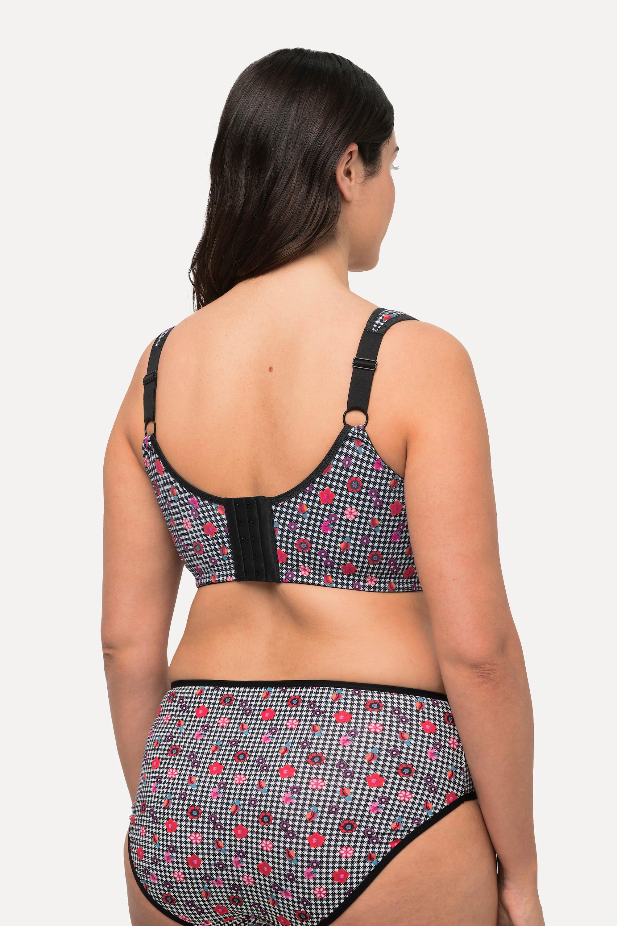 Ulla Popken Entlastungs-BH, Hahnentrittmuster, Spitze, Cup C - E