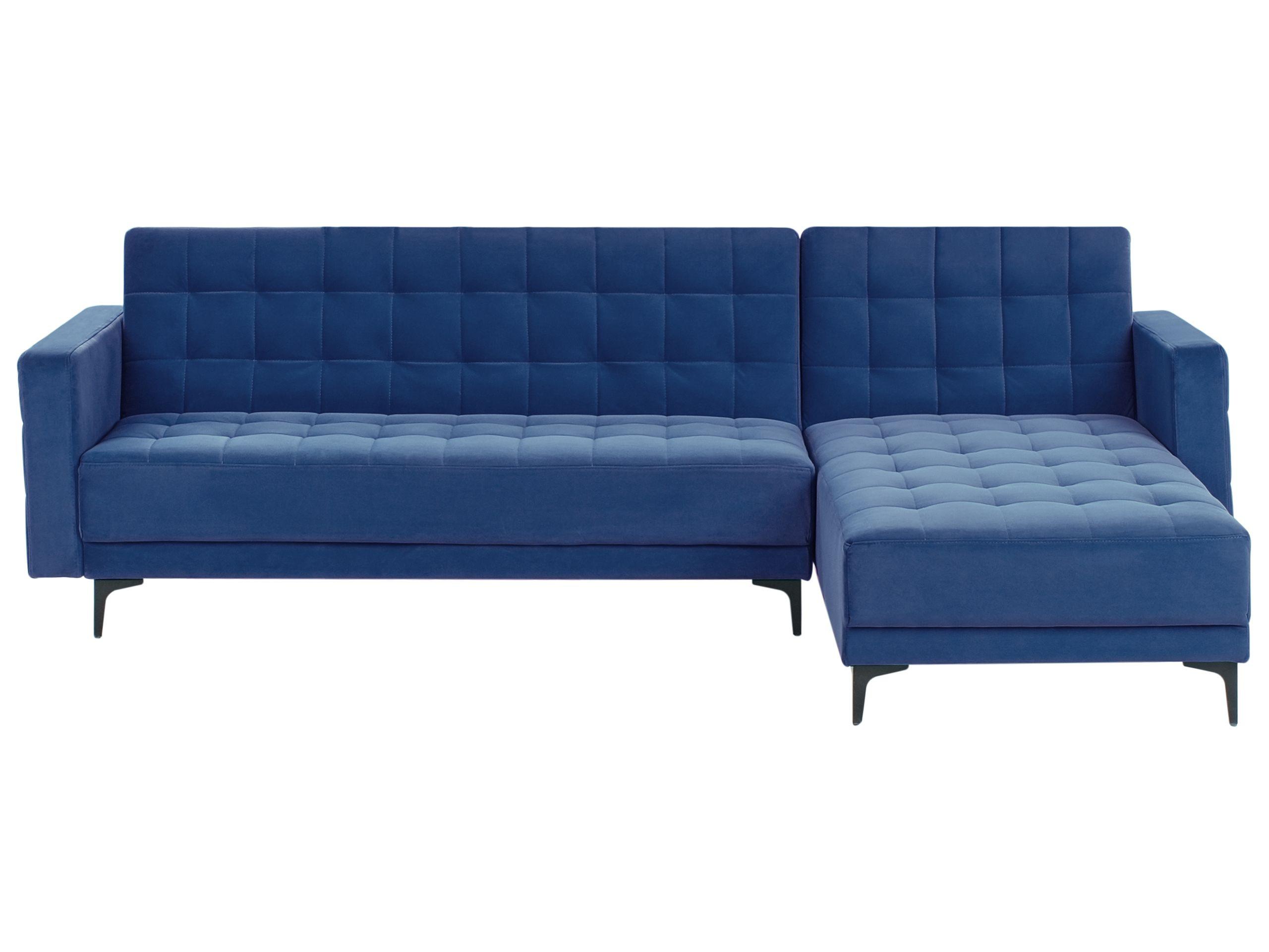 Beliani Linksseitiges Ecksofa aus Samtstoff Modern ABERDEEN