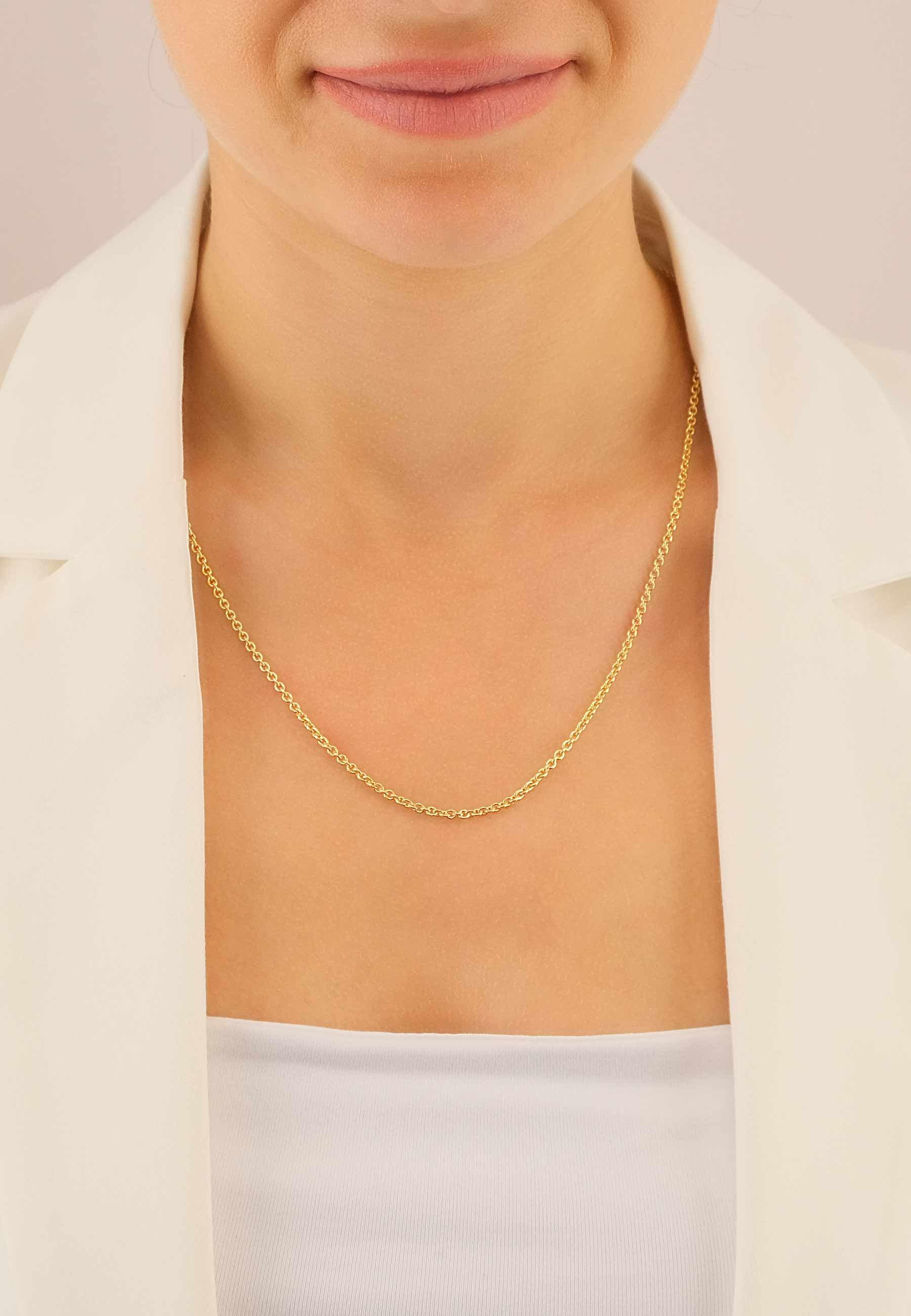 MUAU Schmuck Collier Rundanker Gelbgold 750, 2.3mm, 55cm