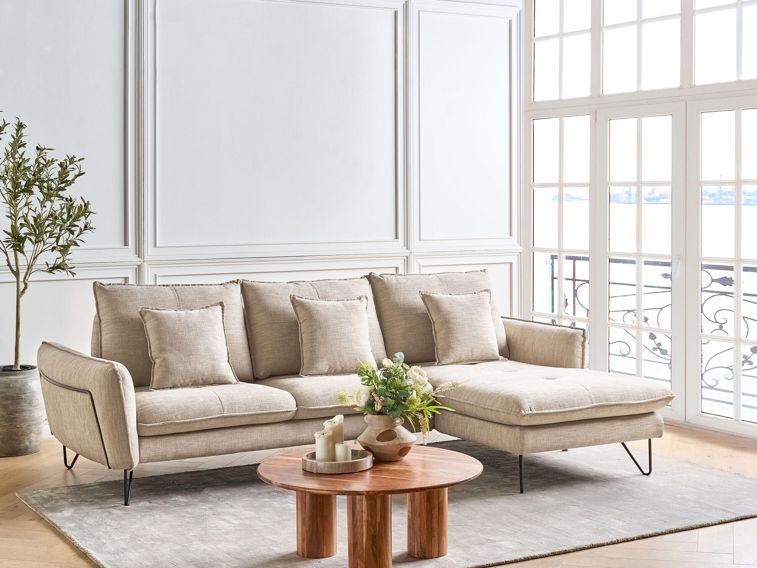 Beliani Ecksofa aus Chenillegewebe Modern SERSAN