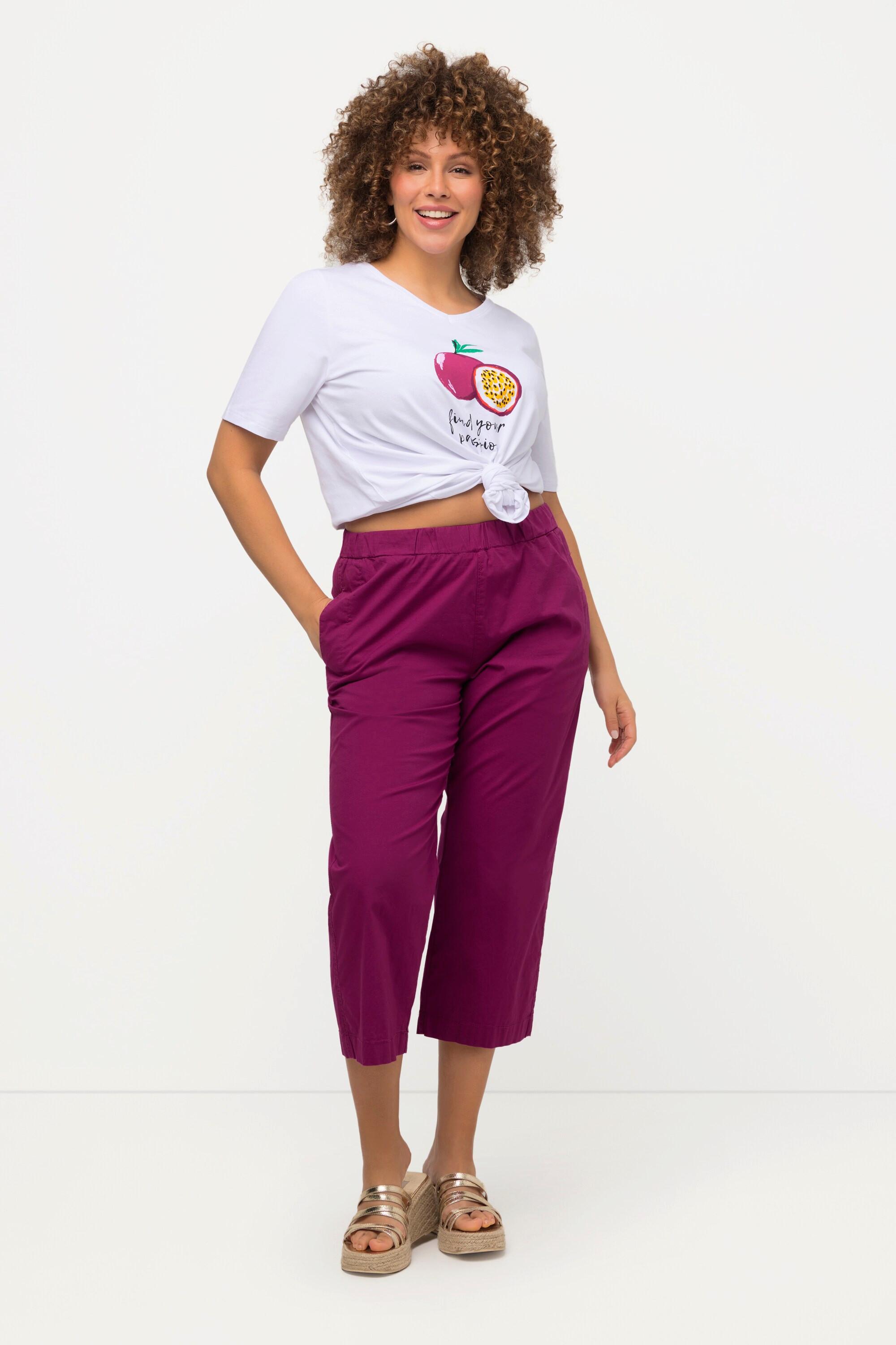 Ulla Popken 7/8-Hose Ruby mit geformtem Knie und geradem Bein