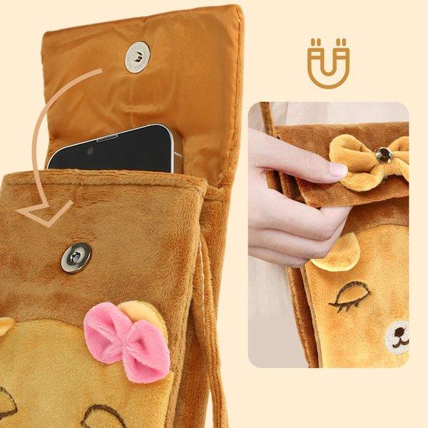 Avizar Handytasche Bärchen Design Braun