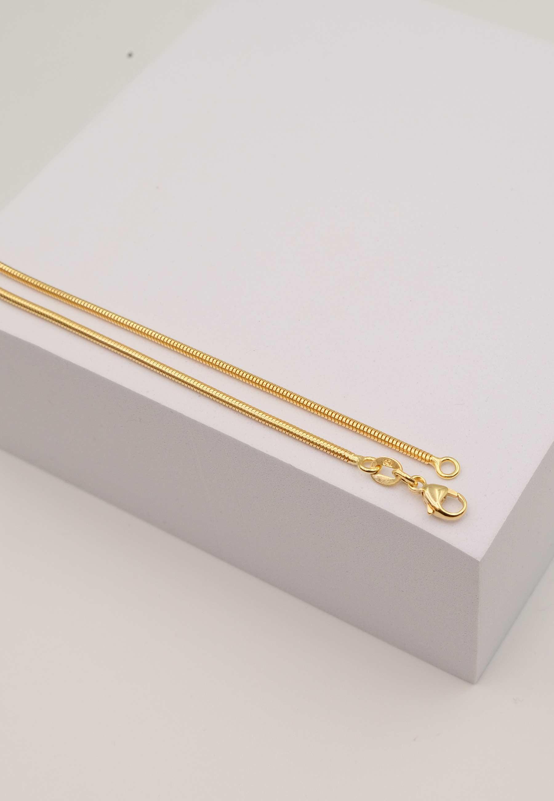 MUAU Schmuck Collier Schlange Gelbgold 750, 1.6mm, 42cm