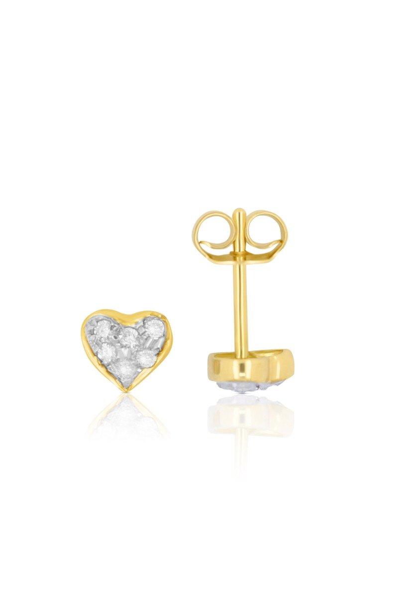 MUAU Schmuck Herzohrstecker Gelbgold 750 Brillanten 0.12ct. 6mm