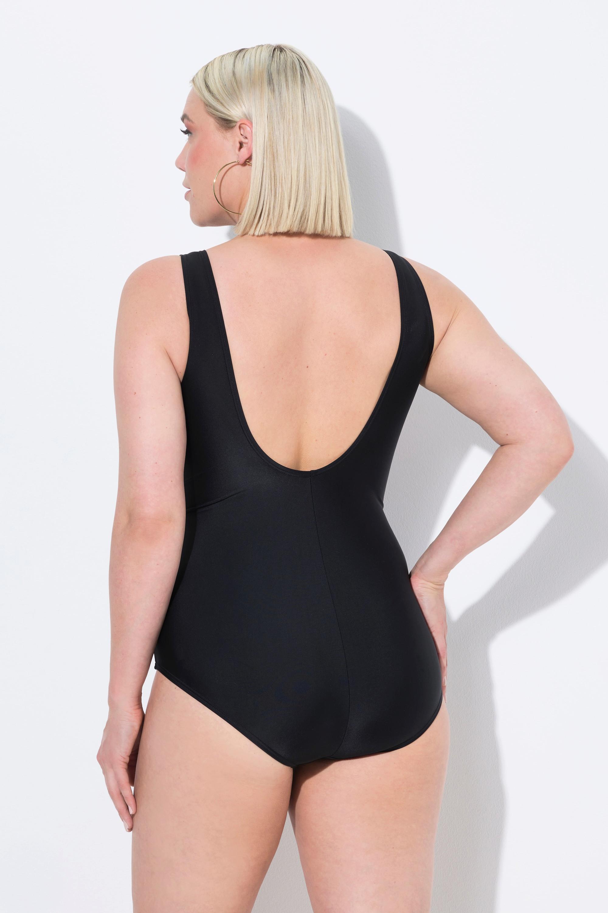 Ulla Popken Badeanzug, Farbverlauf, Softcups, drapiert, recycelt