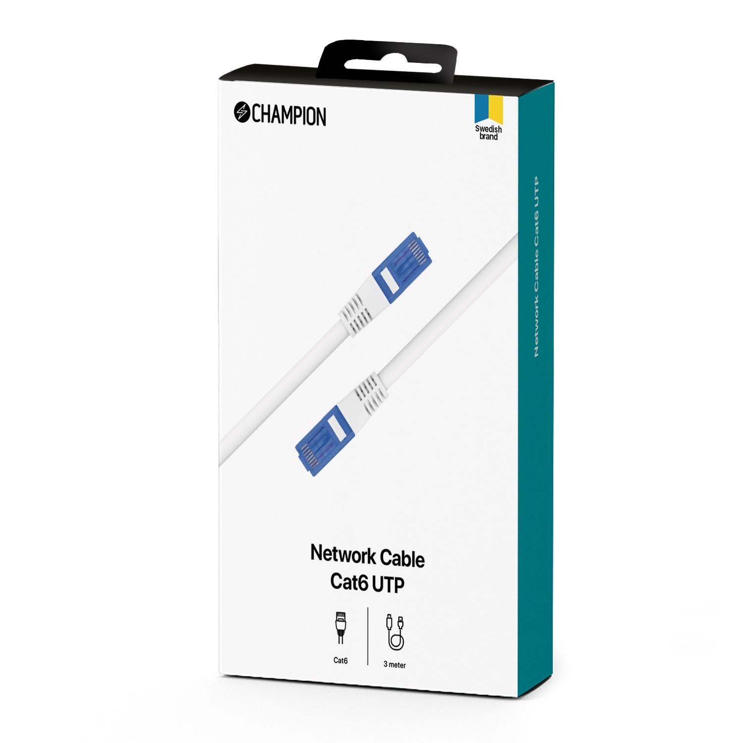 Champion Netzwerkkabel CAT6 UTP 3,0 m