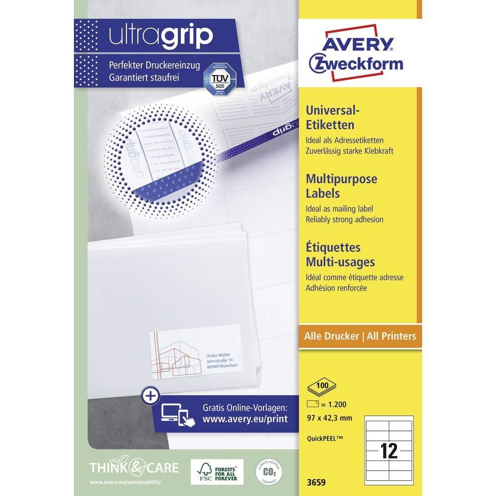 Avery-Zweckform AVERY ZWECKFORM Universal-Etiketten 97x42.3mm, 1200 Stk.