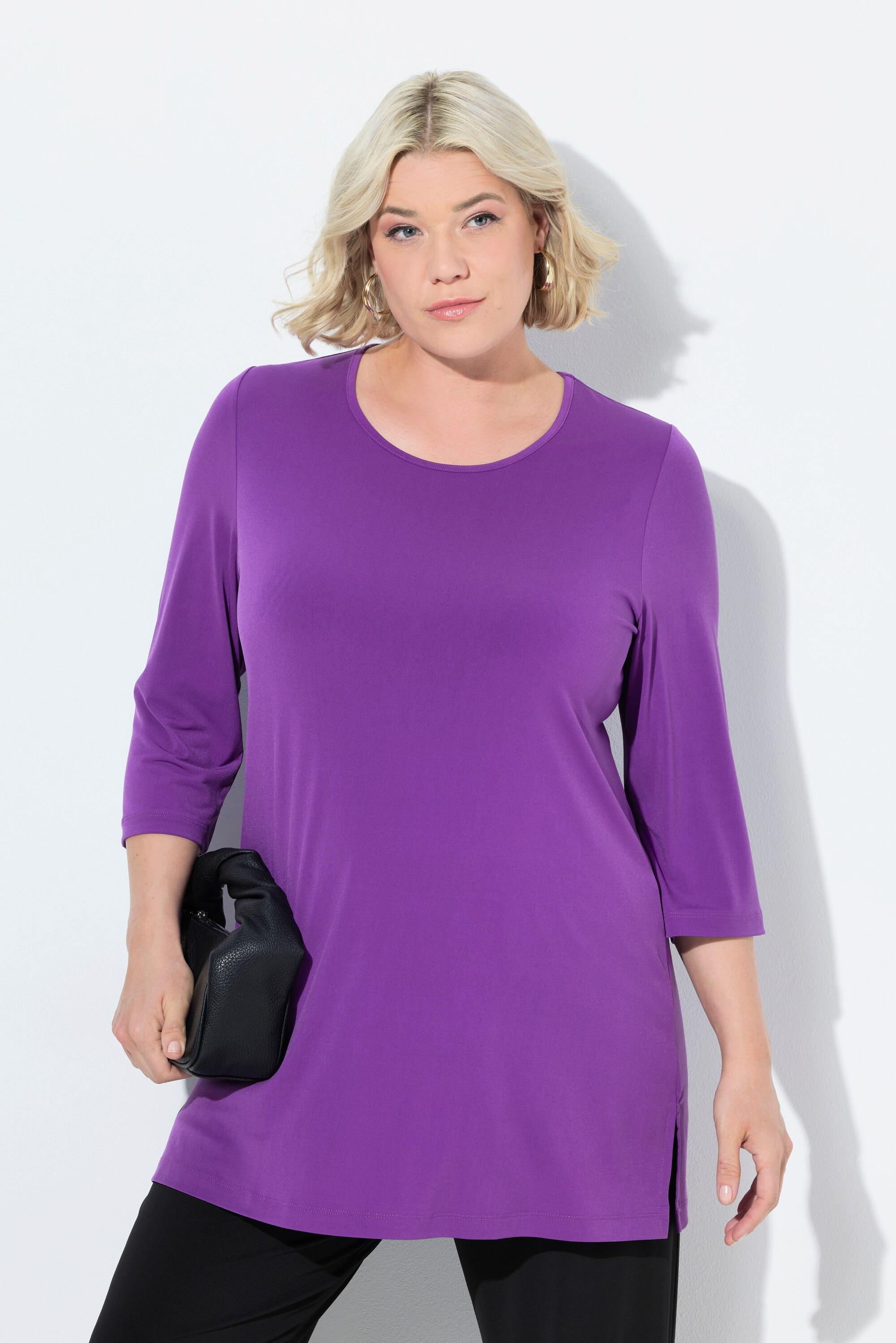 Ulla Popken Longshirt Ringmuster Rundhals 3/4-Arm