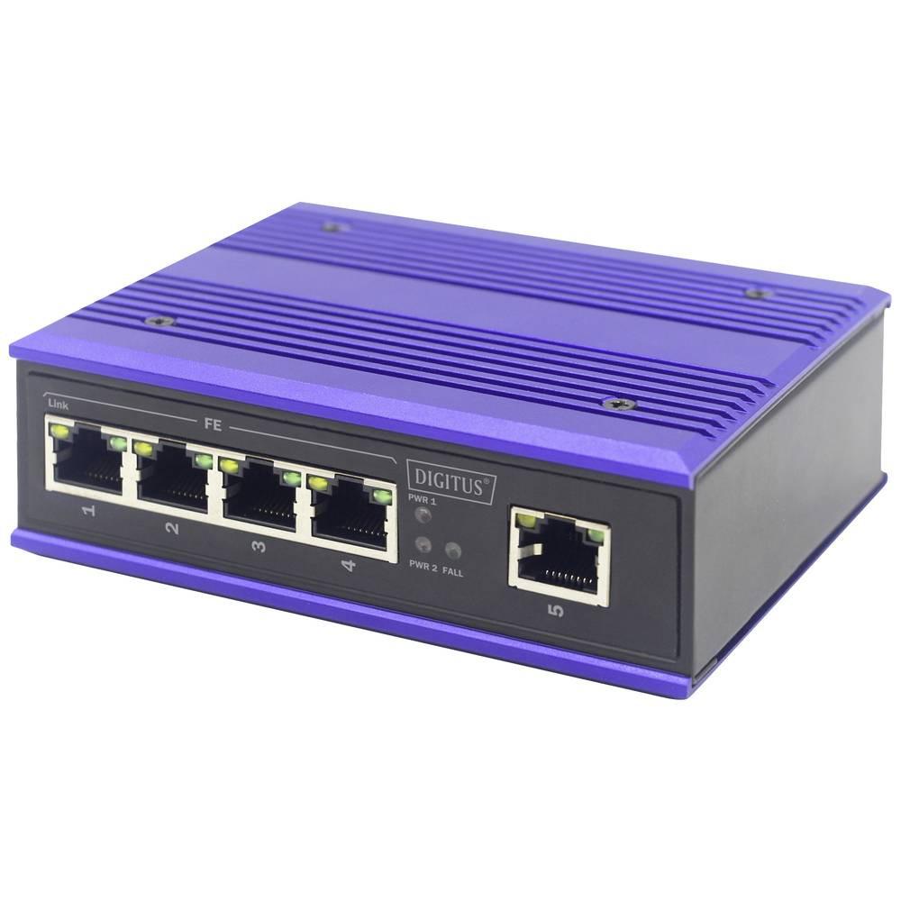 Digitus Industrieller 5-Port Fast Ethernet Switch, unmanaged, reduntande Stromversorgung