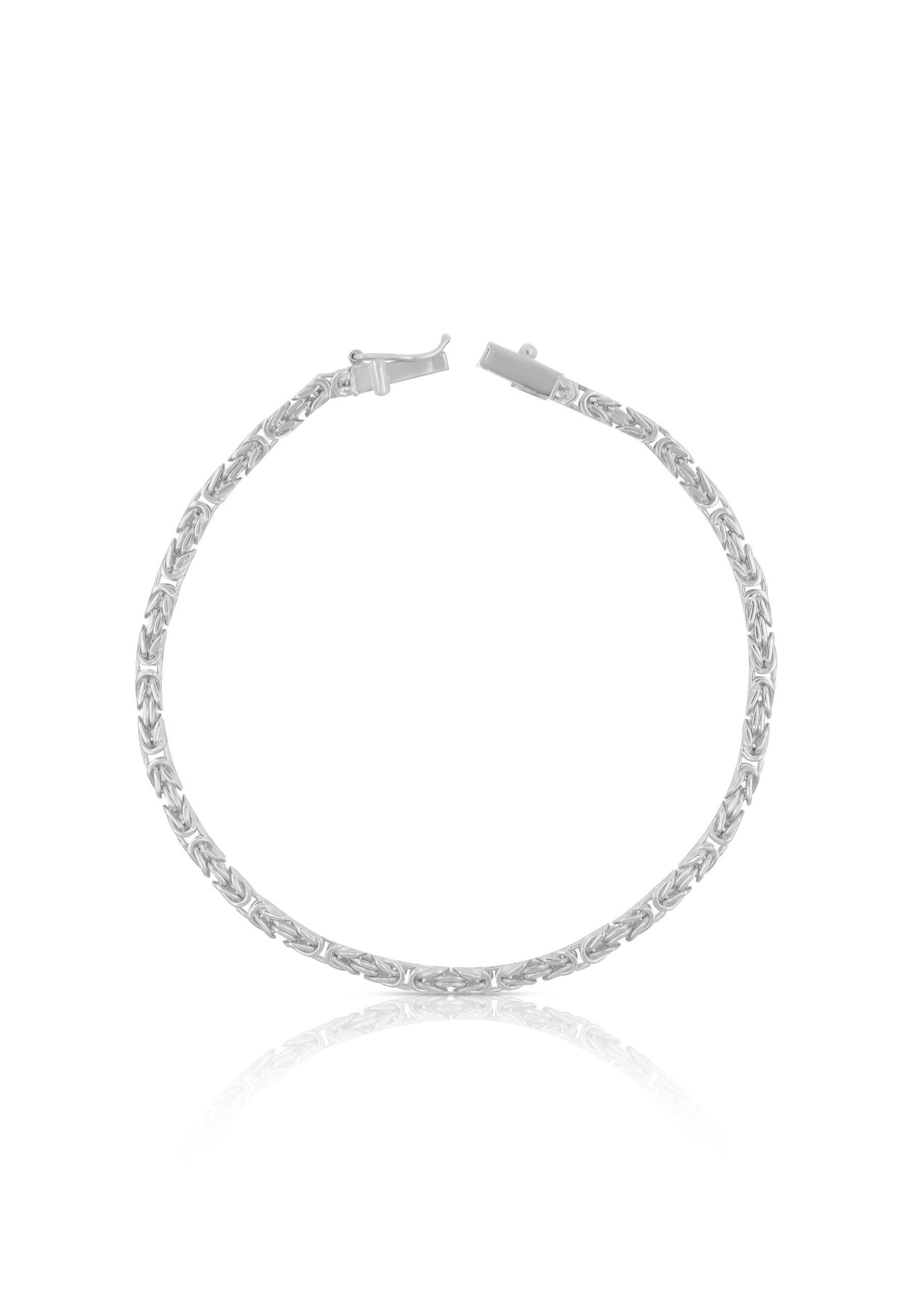 MUAU Schmuck Bracelet Königskette klassisch Weissgold 750, 19cm, 2.5mm