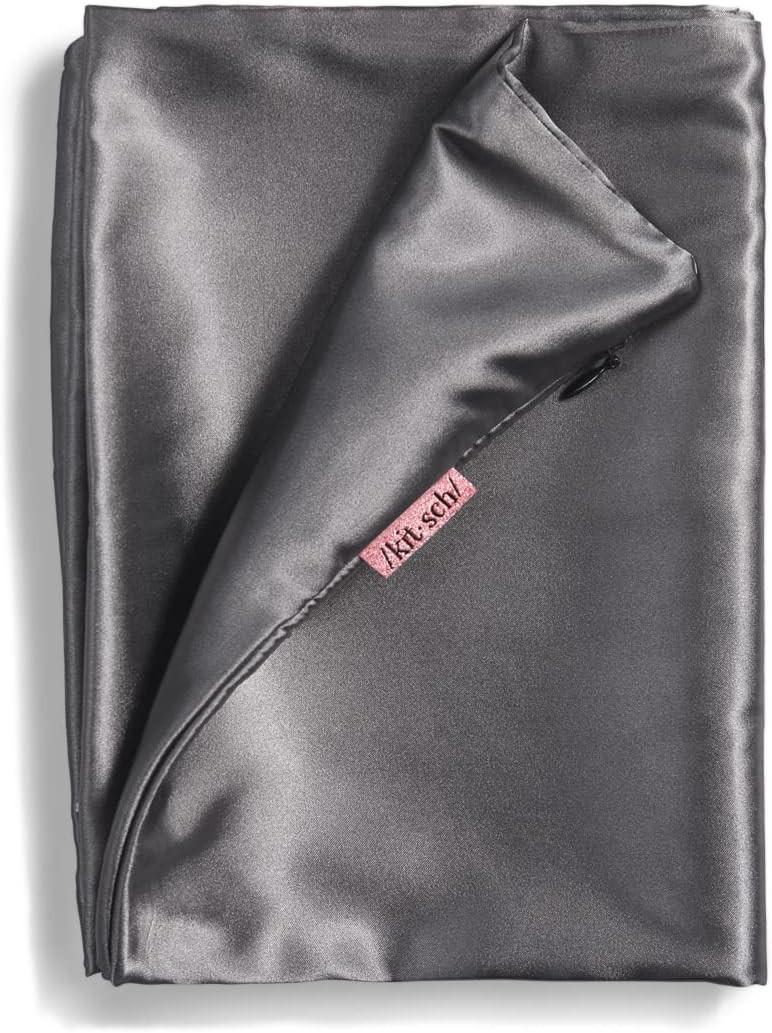 Kitsch Satin Kissenbezug Charcoal