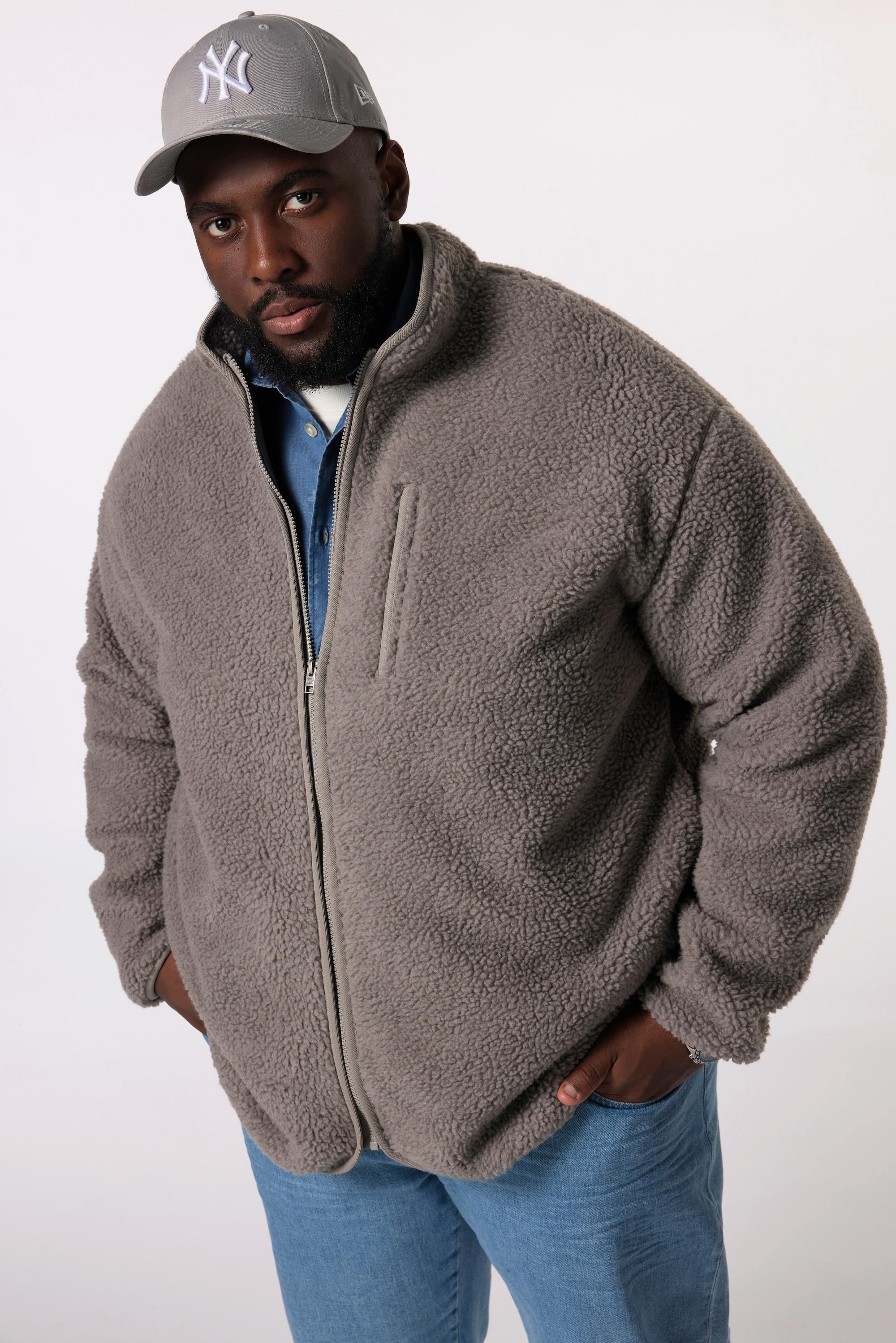 Sthuge Teddyjacke, Fleecefutter, Stehkragen