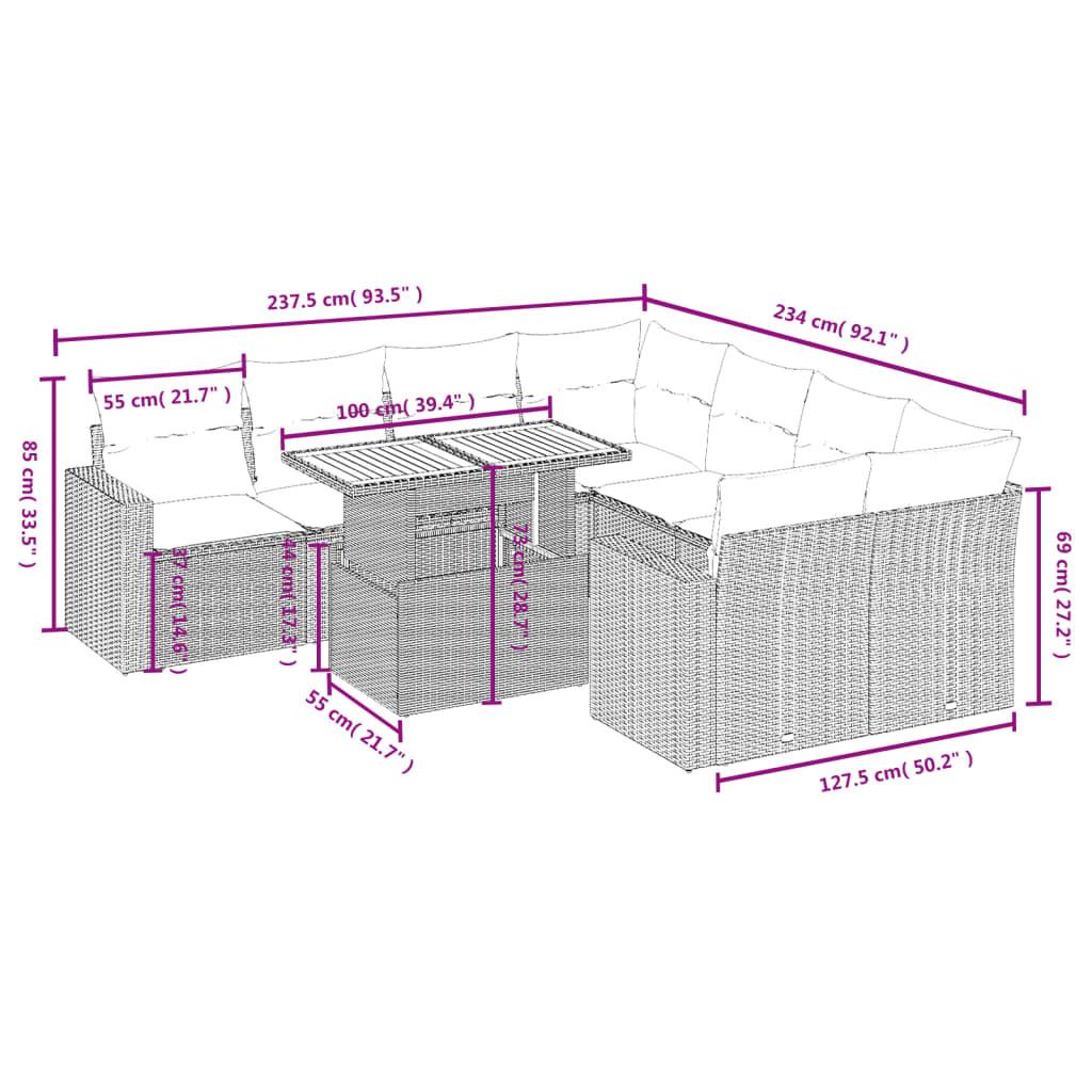 VidaXL Garten sofagarnitur poly-rattan