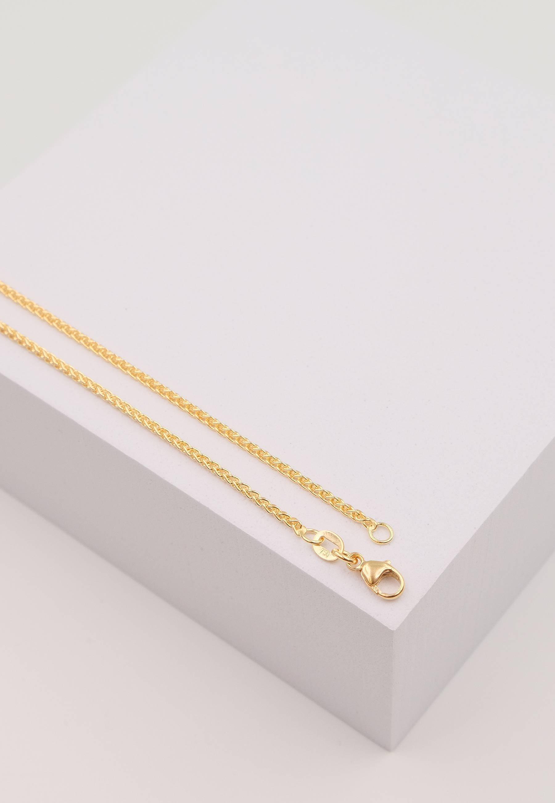 MUAU Schmuck Collier Zopf Gelbgold 750, 1.6mm, 38cm