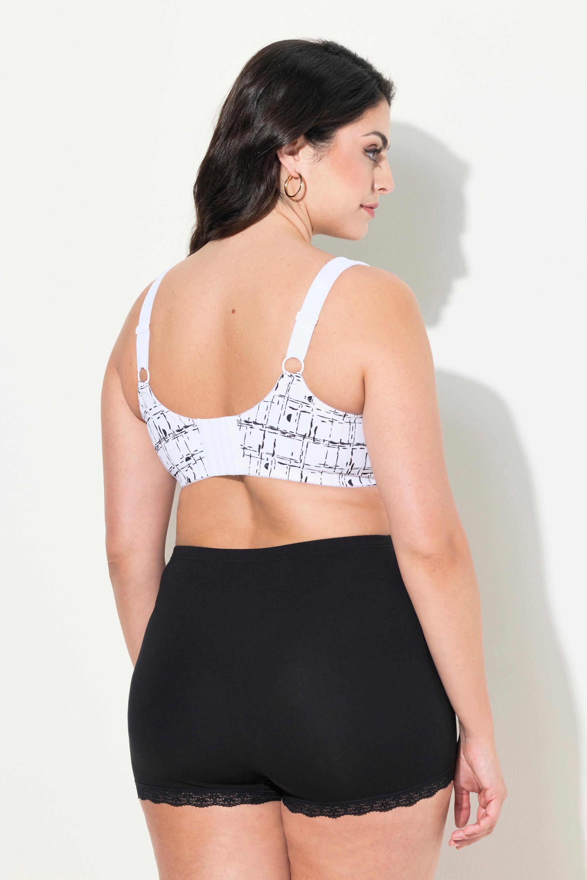 Ulla Popken Entlastungs-BH, grafischer Druck, ohne Bügel, Cup C - F