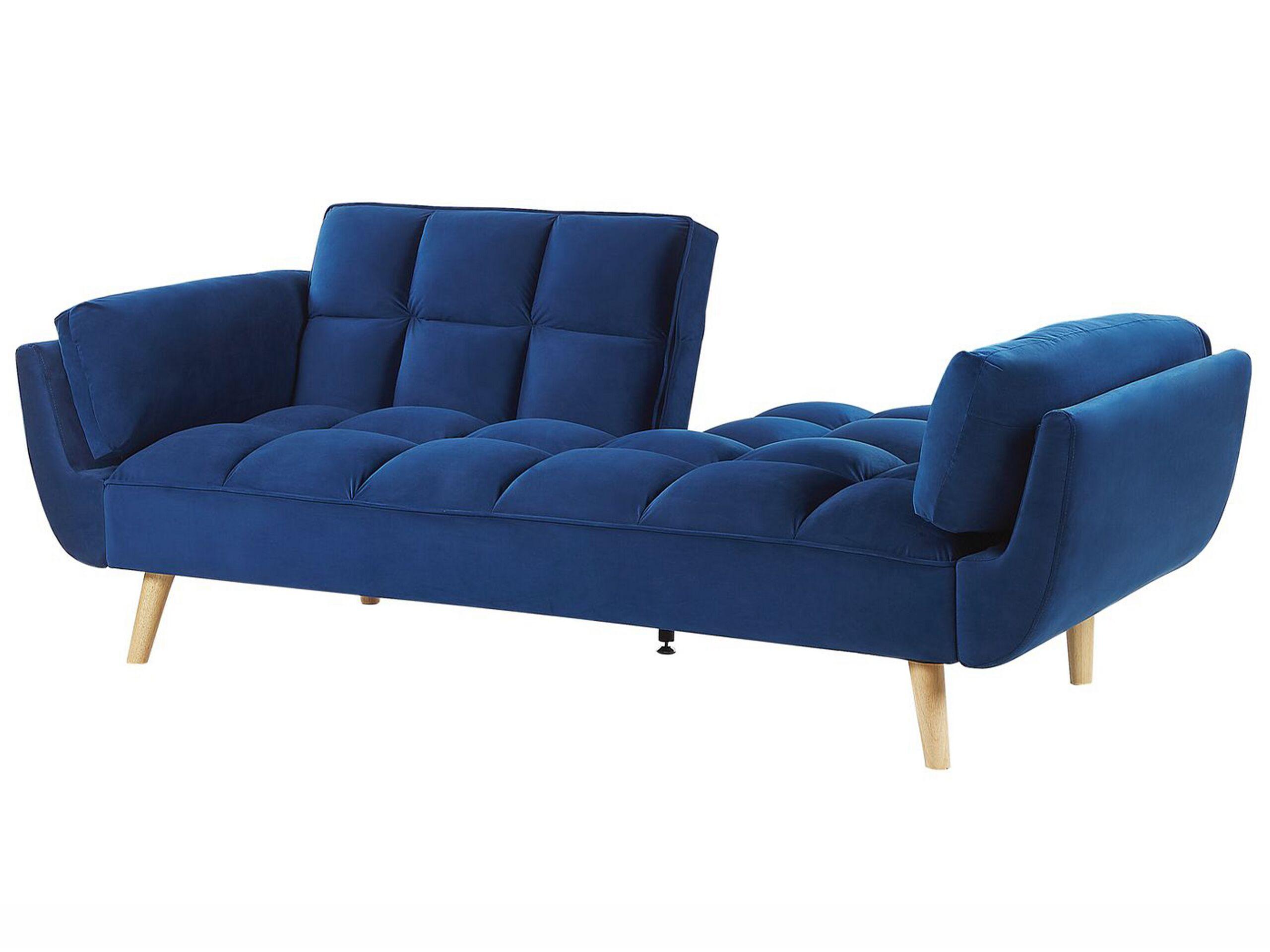 Beliani Schlafsofa aus Samtstoff Retro ASBY