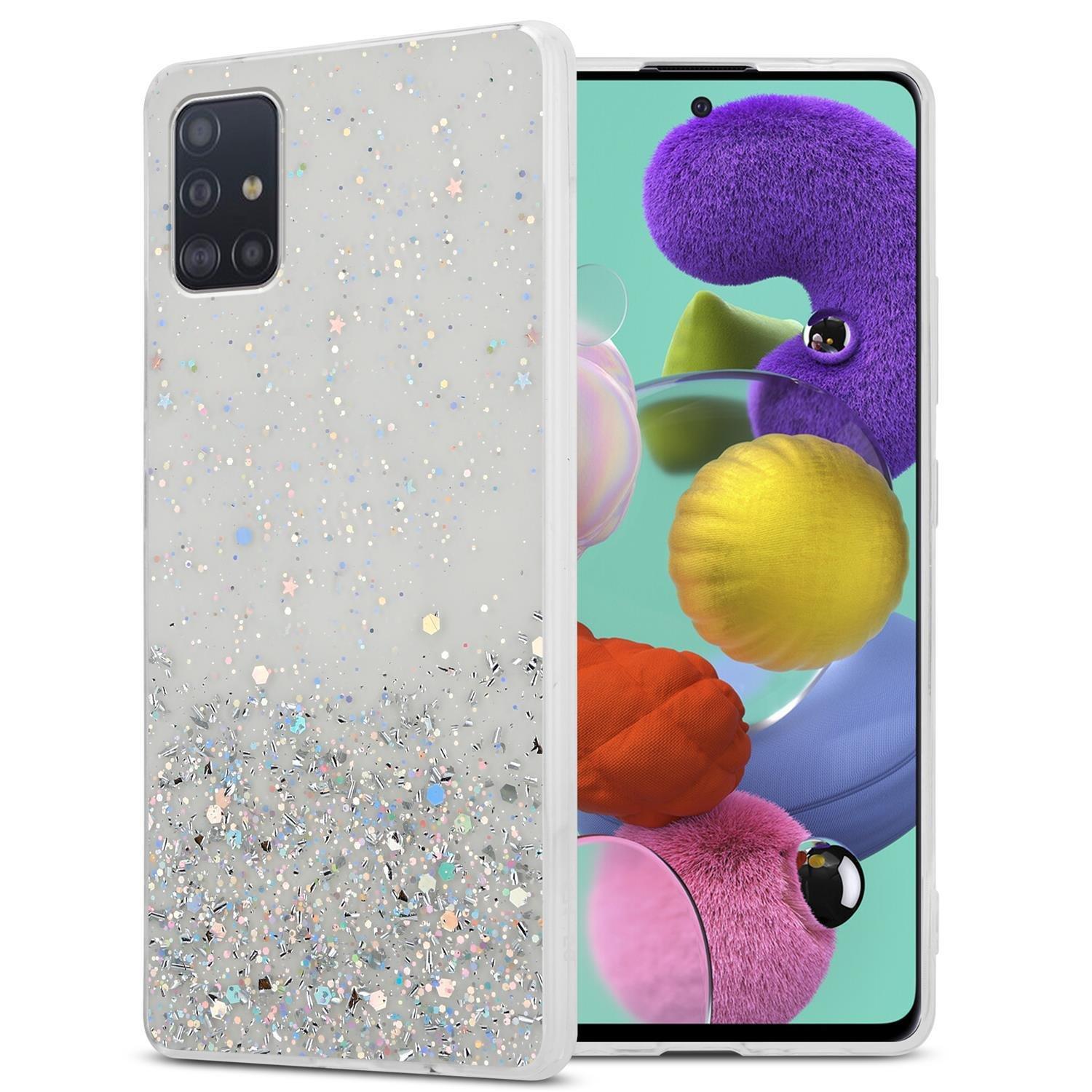Cadorabo Hülle für Samsung Galaxy A51 5G TPU Silikon mit funkelnden Glitter