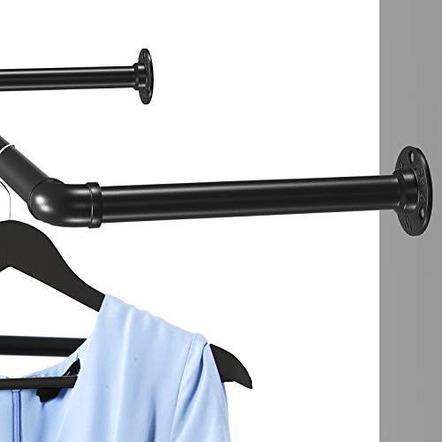 Pricenet Industriellee Wand-Kleiderstangen, 2er-Set