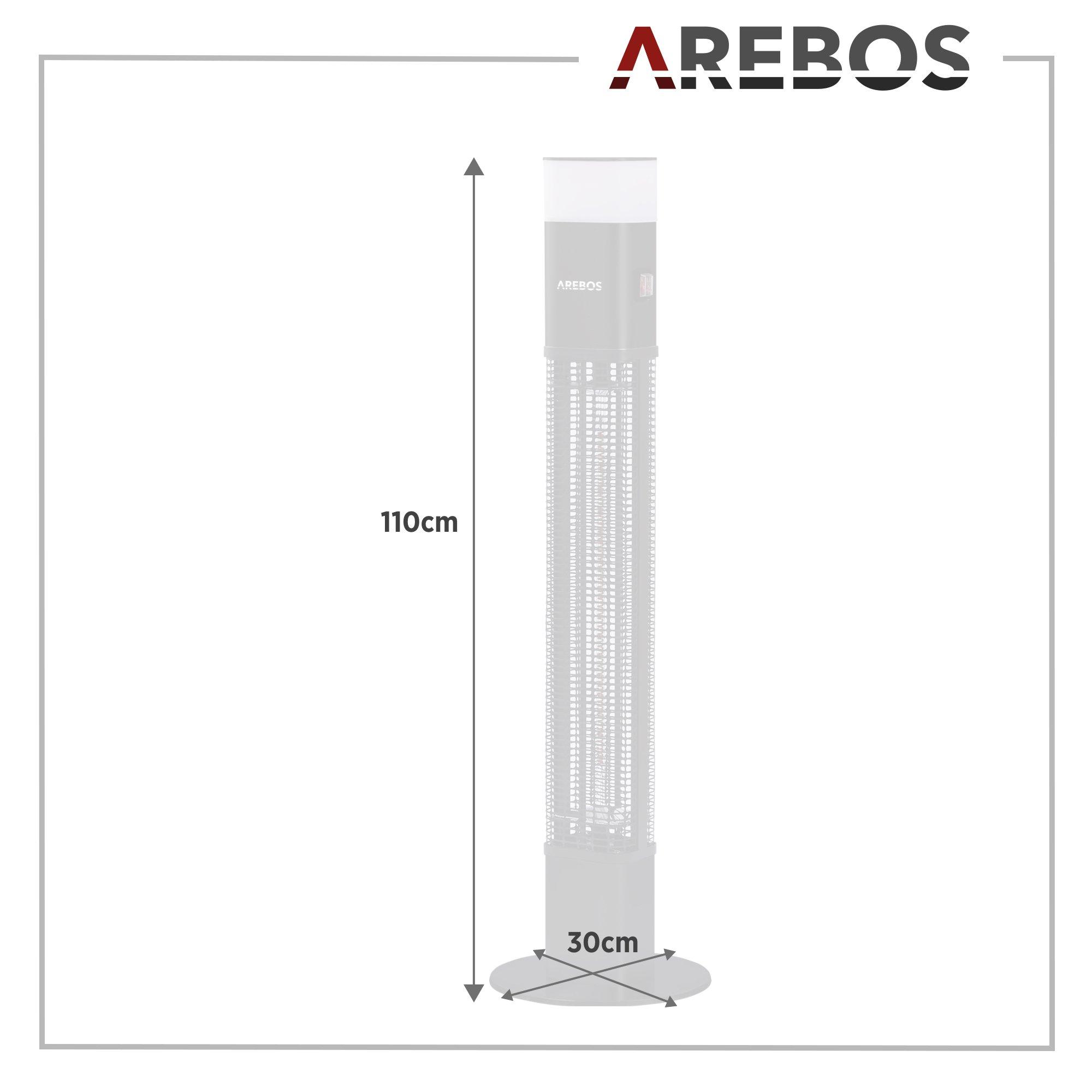 Arebos 1500 Watt Stand Heizstrahler | inkl.16 Farben LED-Licht mit Fernbedienung