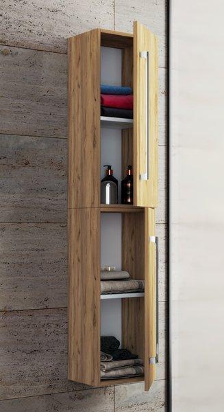 VCM Holz Badezimmerschrank | Badmöbel | Wandschrank | Badregal | Badschrank | Hochschrank | Maße ca. H. 150 x B. 33 x T. 22 cm - Badinos 2