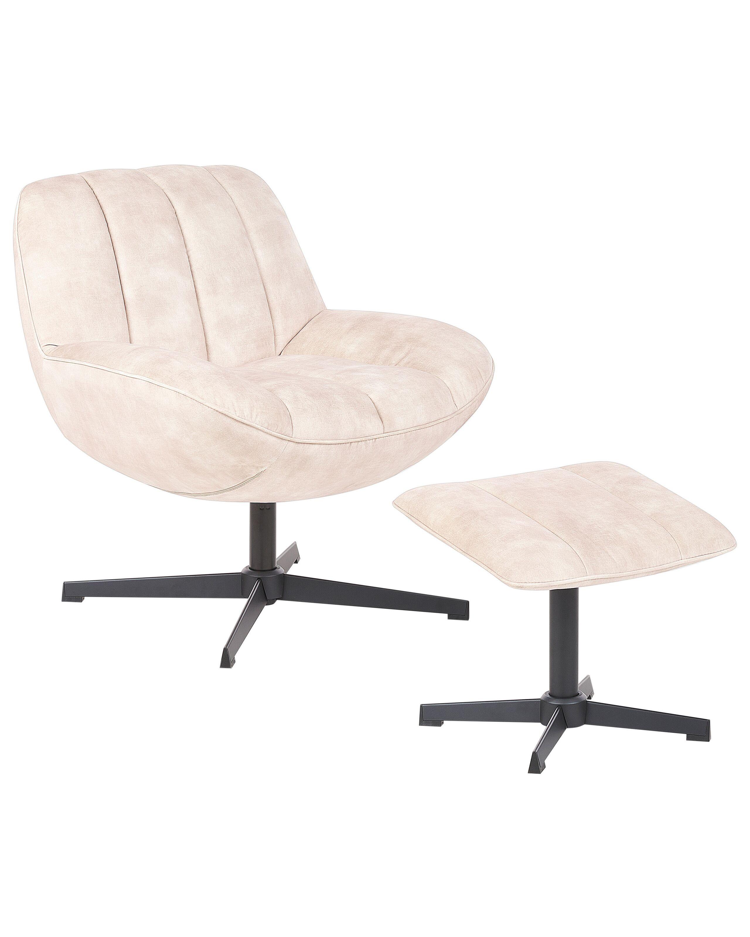 Beliani Drehsessel aus Samtstoff Retro LIA