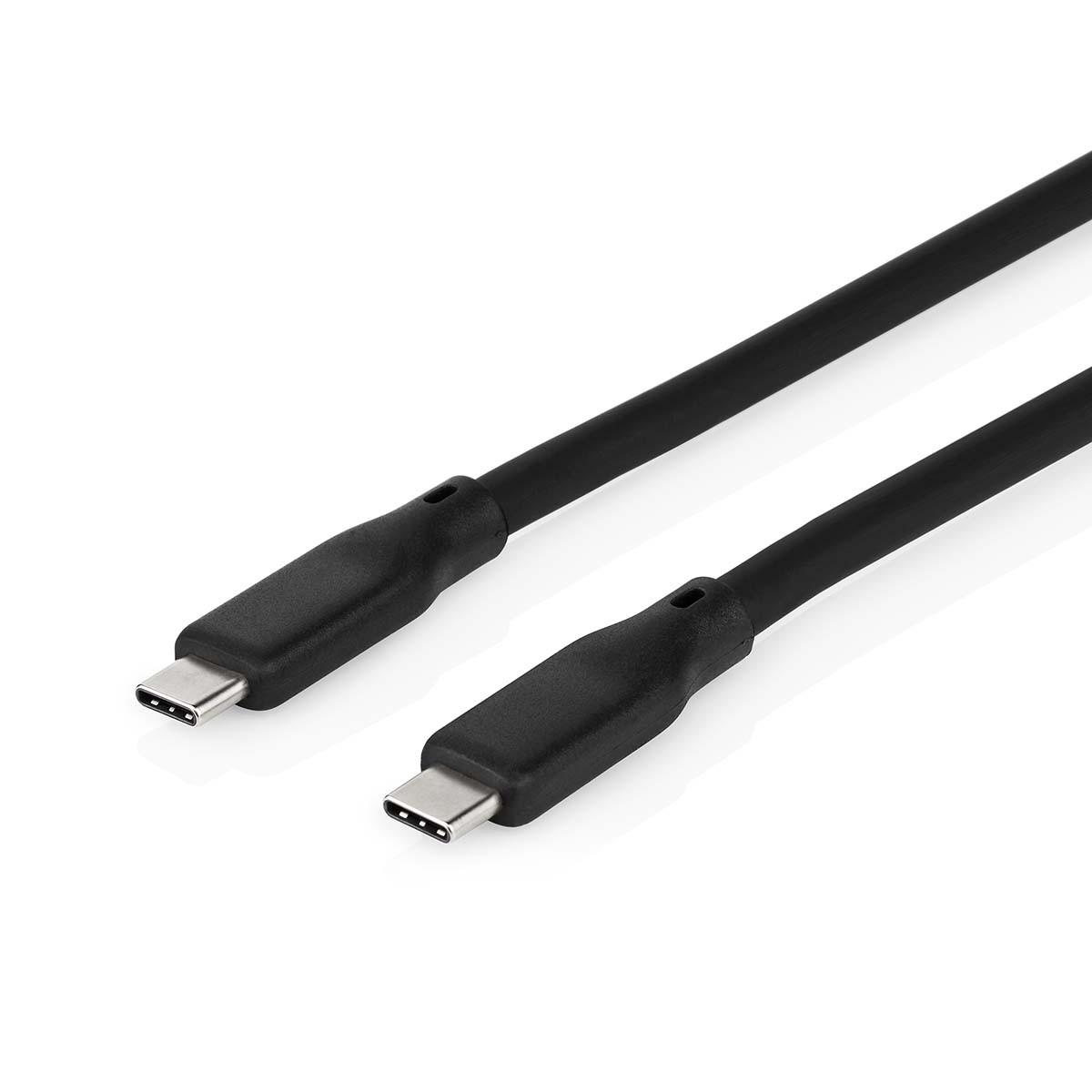 Nedis USB-Kabel | USB 3.2 Gen 1 | USB-C™ Male | USB-C™ Male | 60W | 8K@30Hz | 5Gbps | Vernickelt | 1,50m | Rund | Silikon | Schwarz | Box