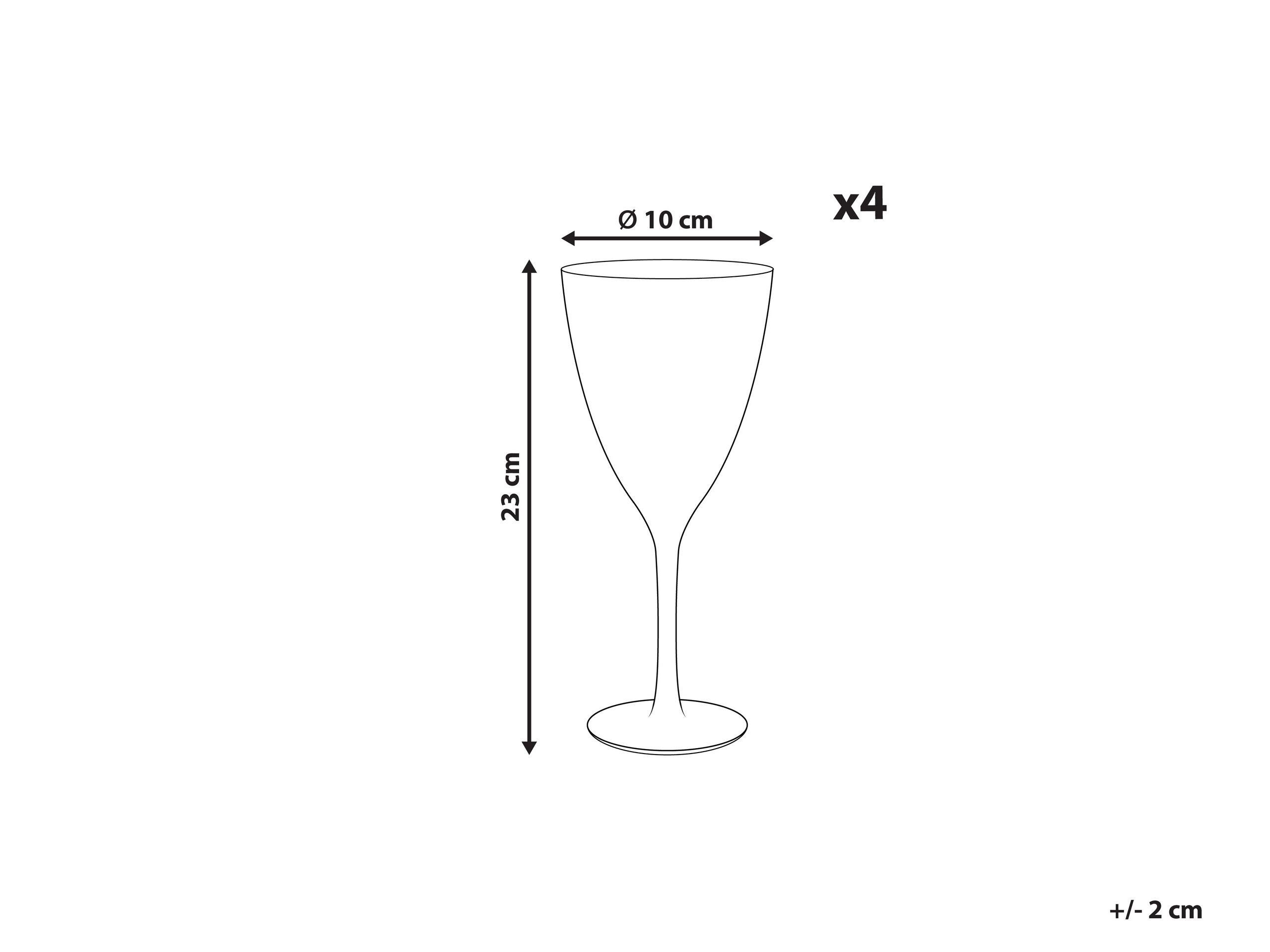 Beliani Weingläser im 4er Set aus Glas Retro TOPAZ