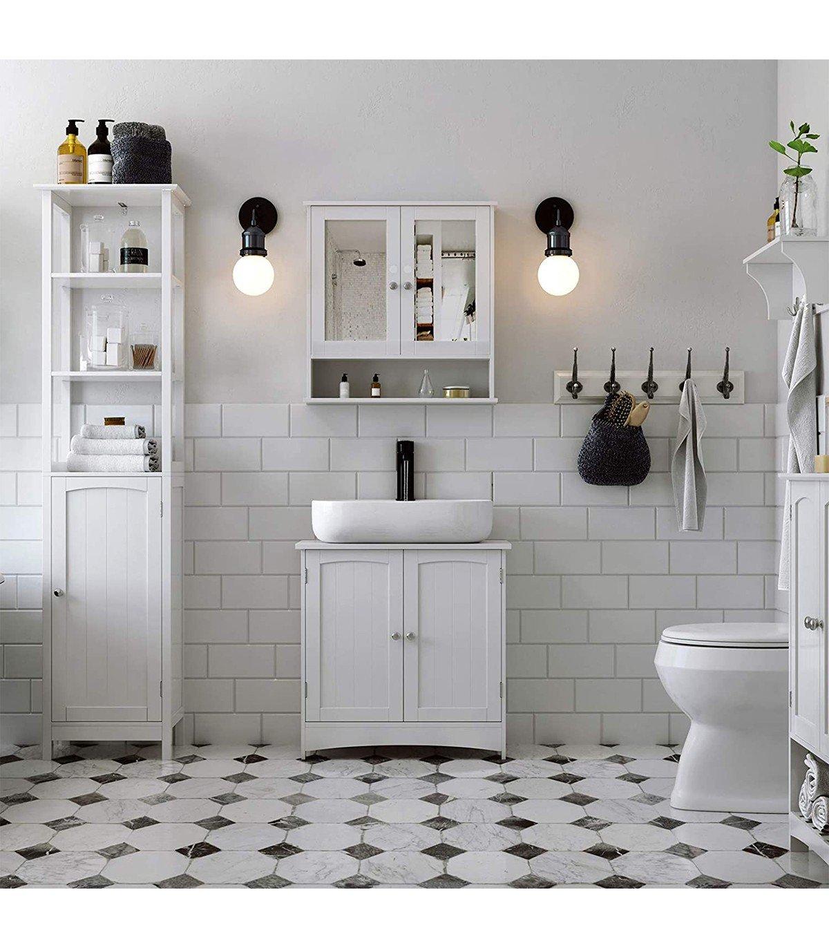 Calicosy Verstellbarer Unterschrank mit drehbaren Türen,es MDF