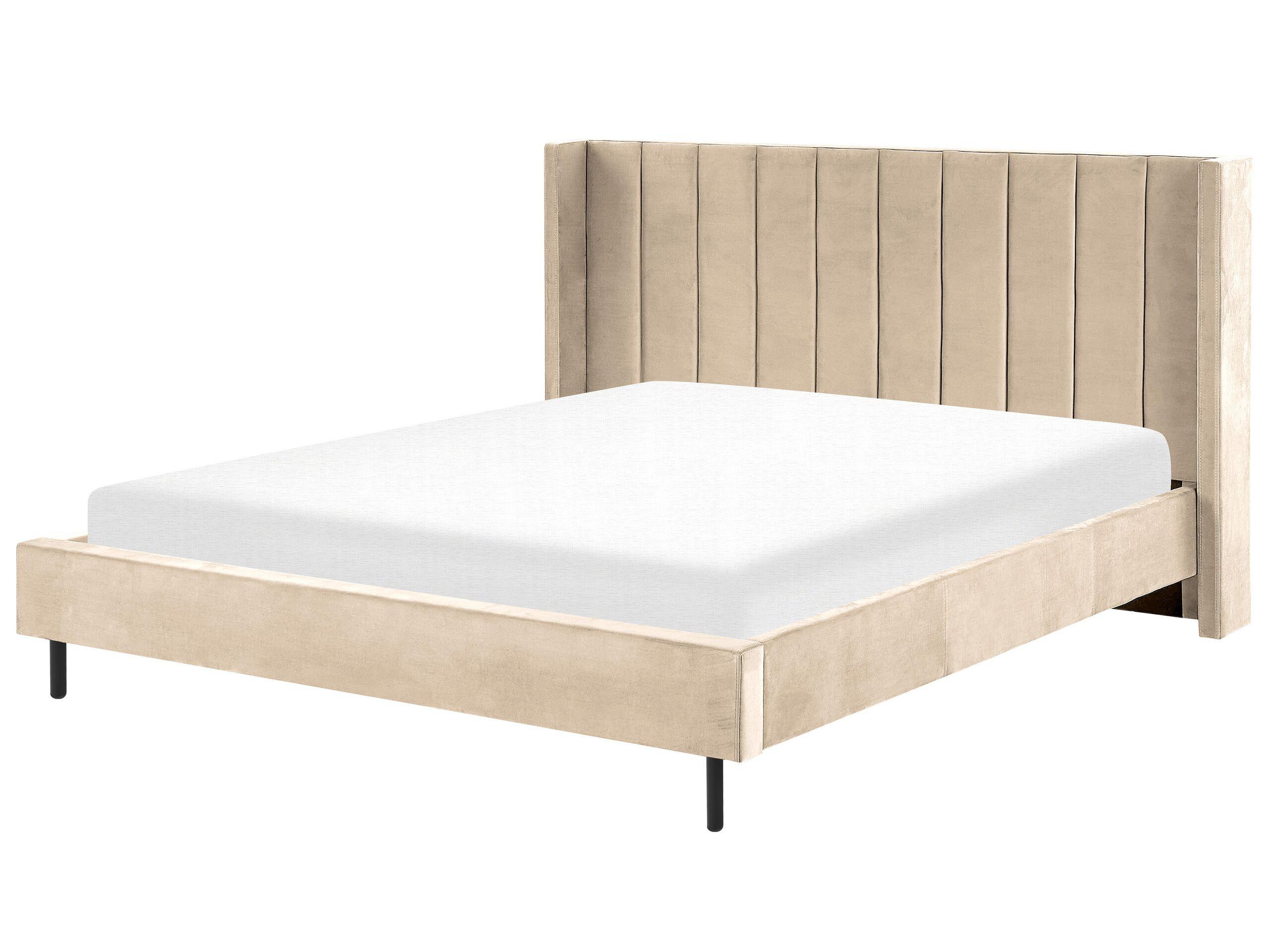 Beliani Bett mit Lattenrost aus Samtstoff Modern VILLETTE