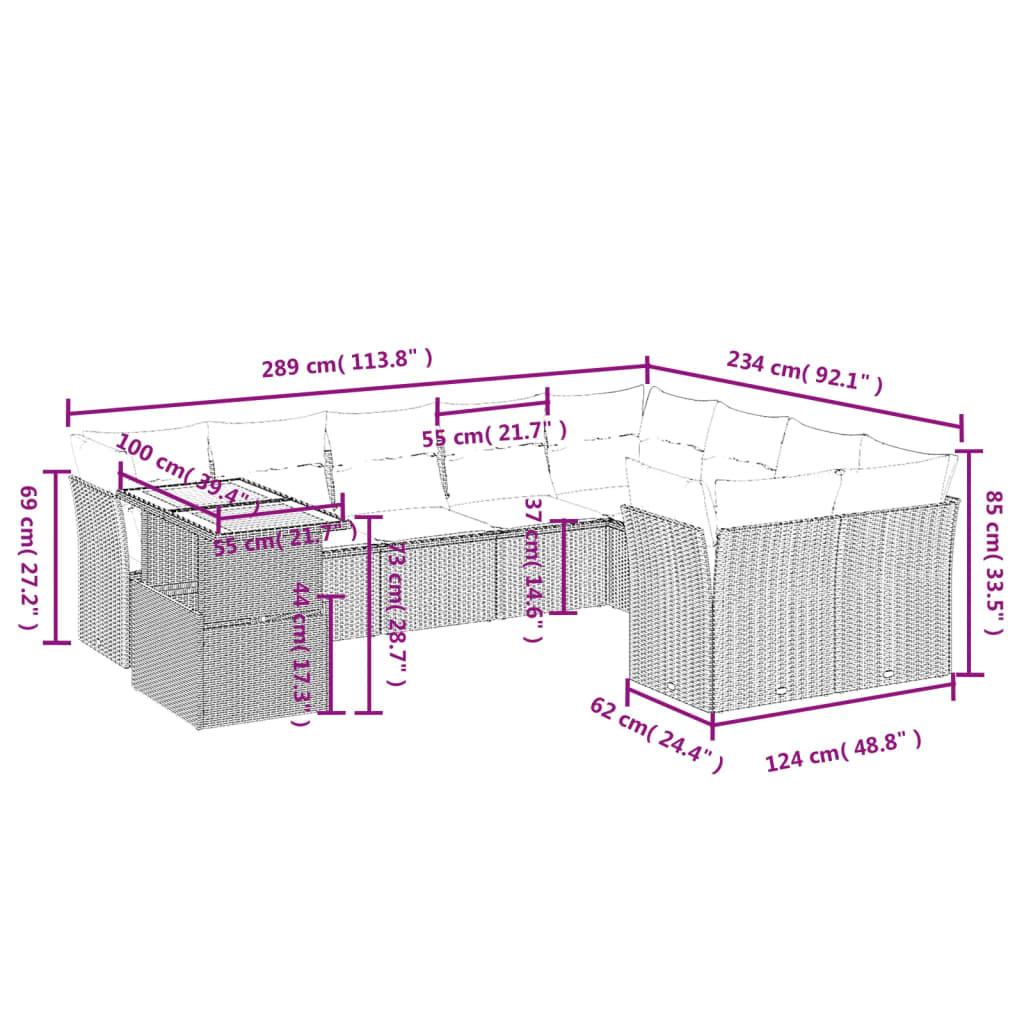 VidaXL Garten sofagarnitur poly-rattan