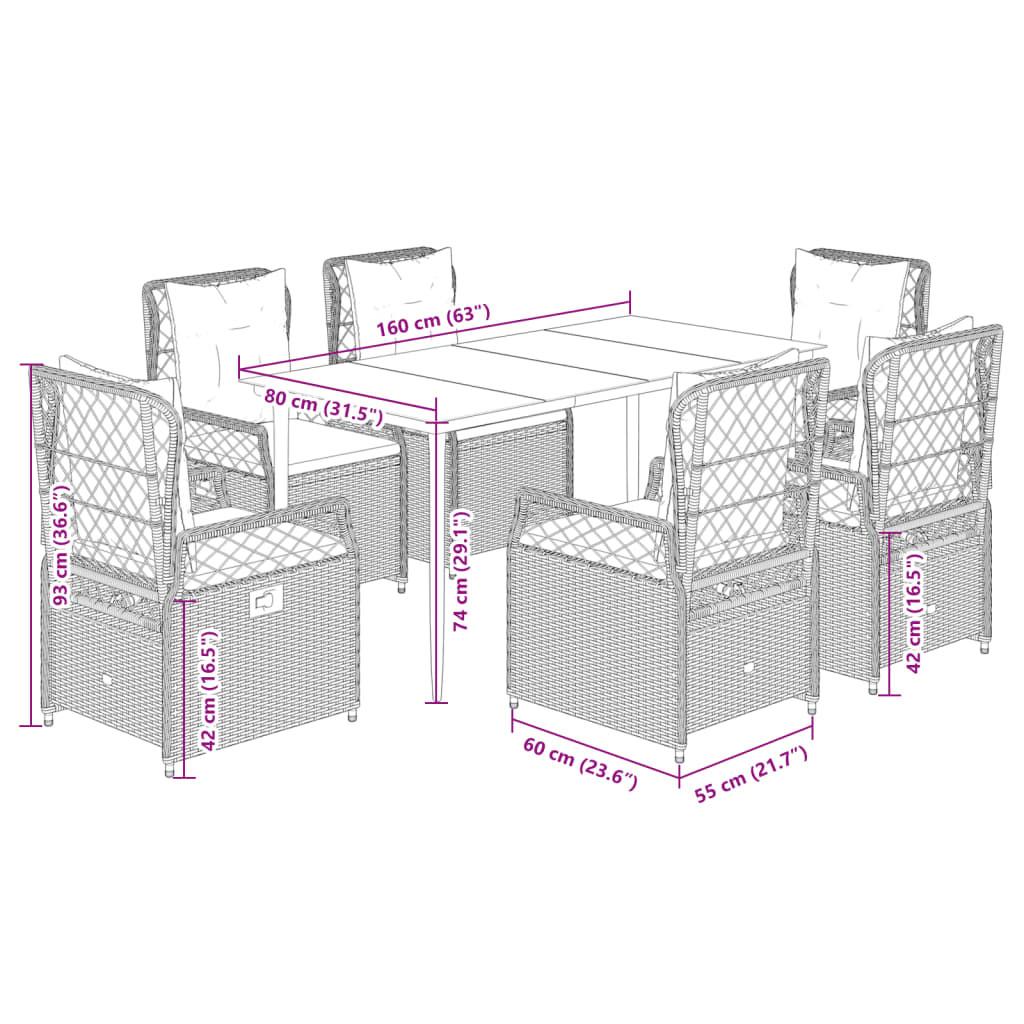 VidaXL Garten essgruppe poly-rattan