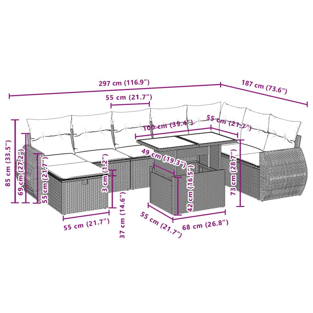 VidaXL Garten sofagarnitur poly-rattan