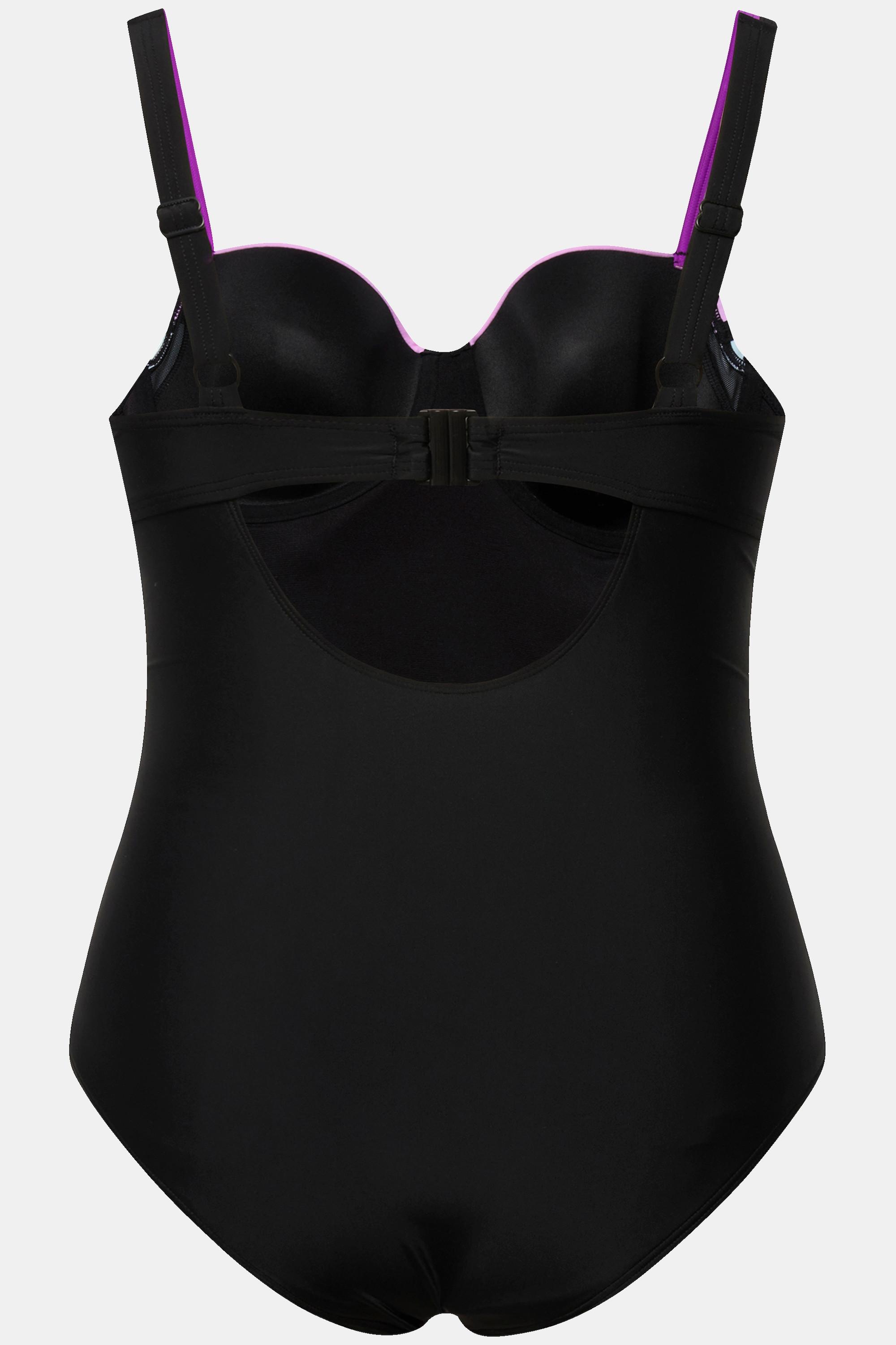 Ulla Popken Badeanzug, Softcups, Bügel, Träger verstellbar