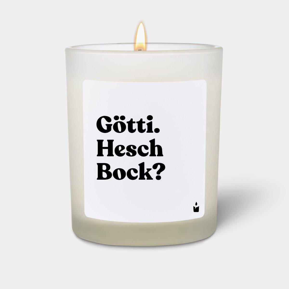 CandleHand Duftkerze Flowery Götti. Hesch Bock?